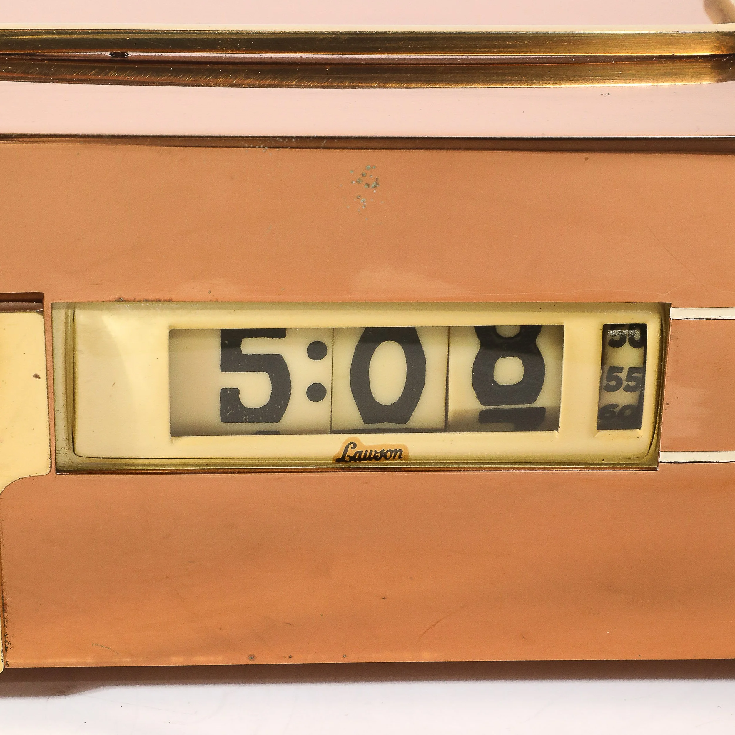 Art Deco Lawson Model P-40 "Zephyr" Streamlined Copper & Brass Electric Clock — image 9