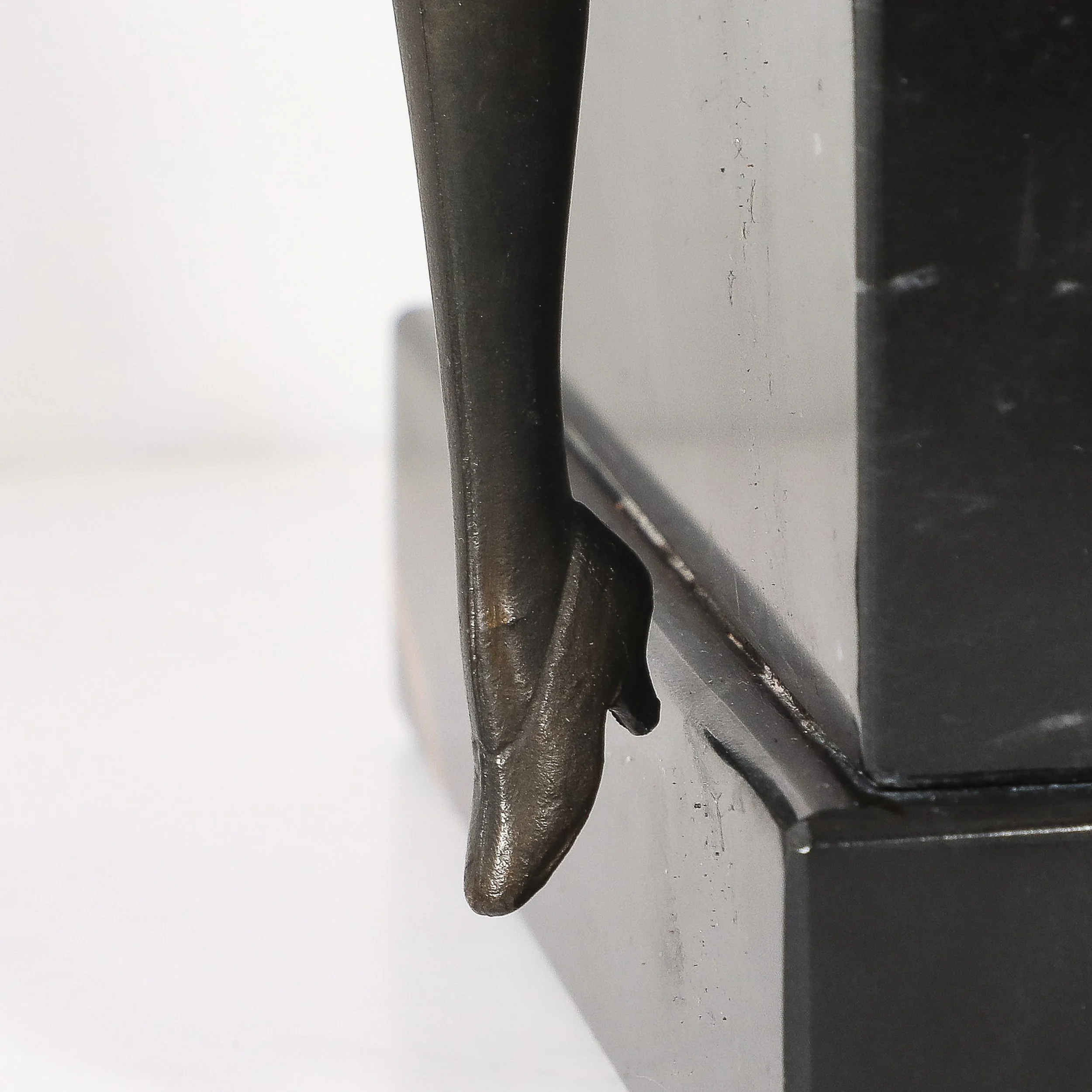 Art Deco Flapper Girl Sculpture In Bronze & Resin on Rectilinear Marble Base — image 10