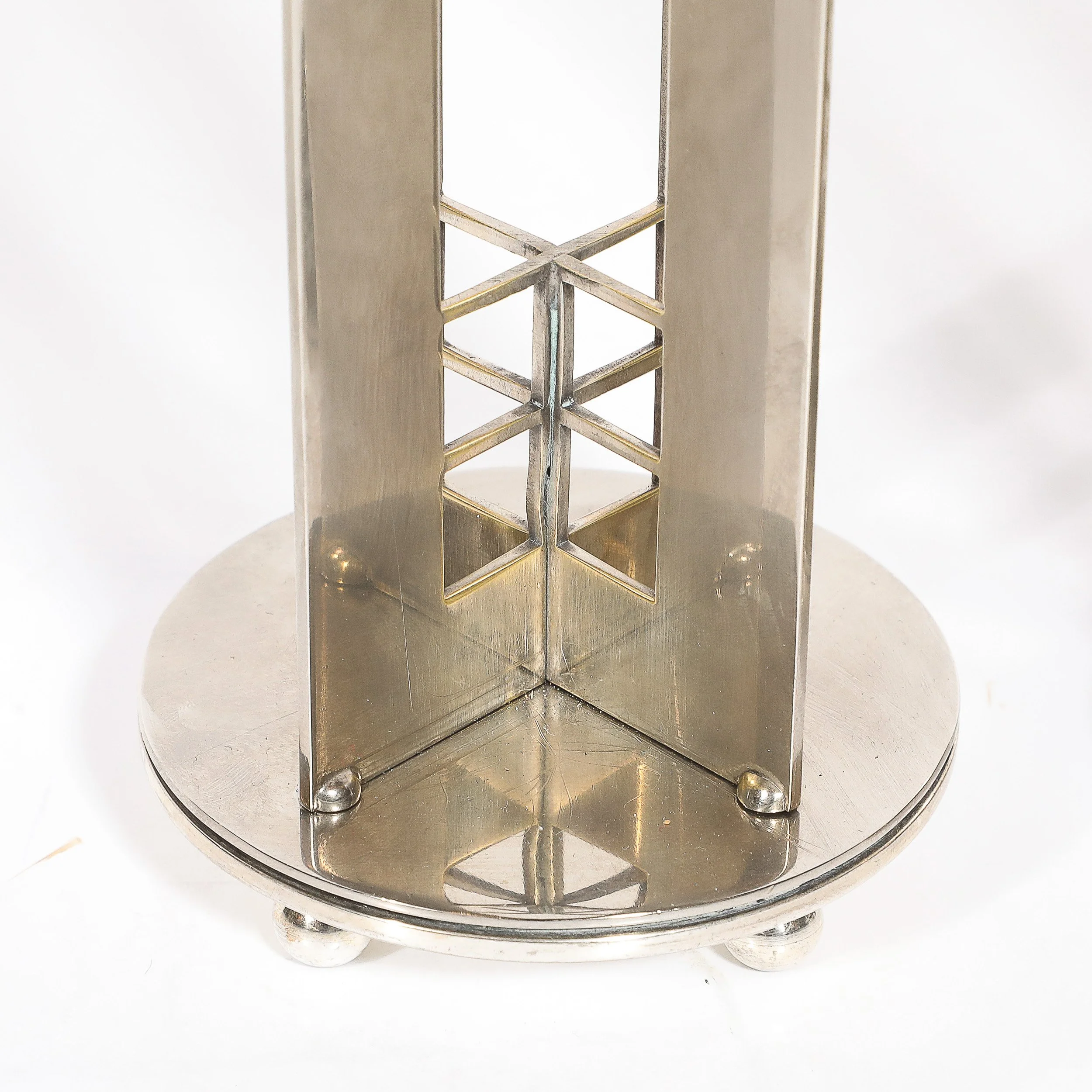 Pair of Modernist Signed Swid Powell Geometric Candlestick Holders — image 6