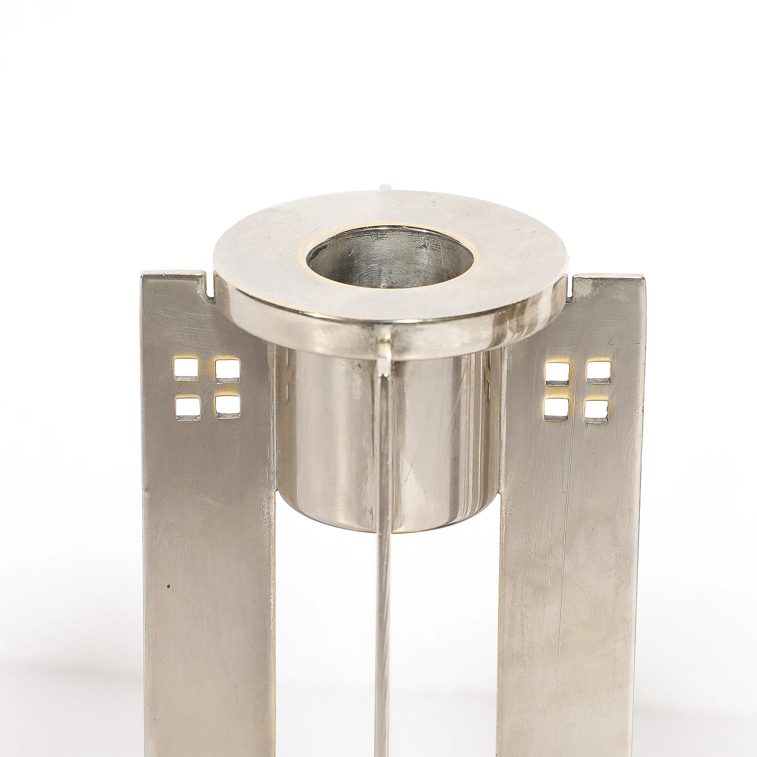 Pair of Modernist Signed Swid Powell Geometric Candlestick Holders — image 8