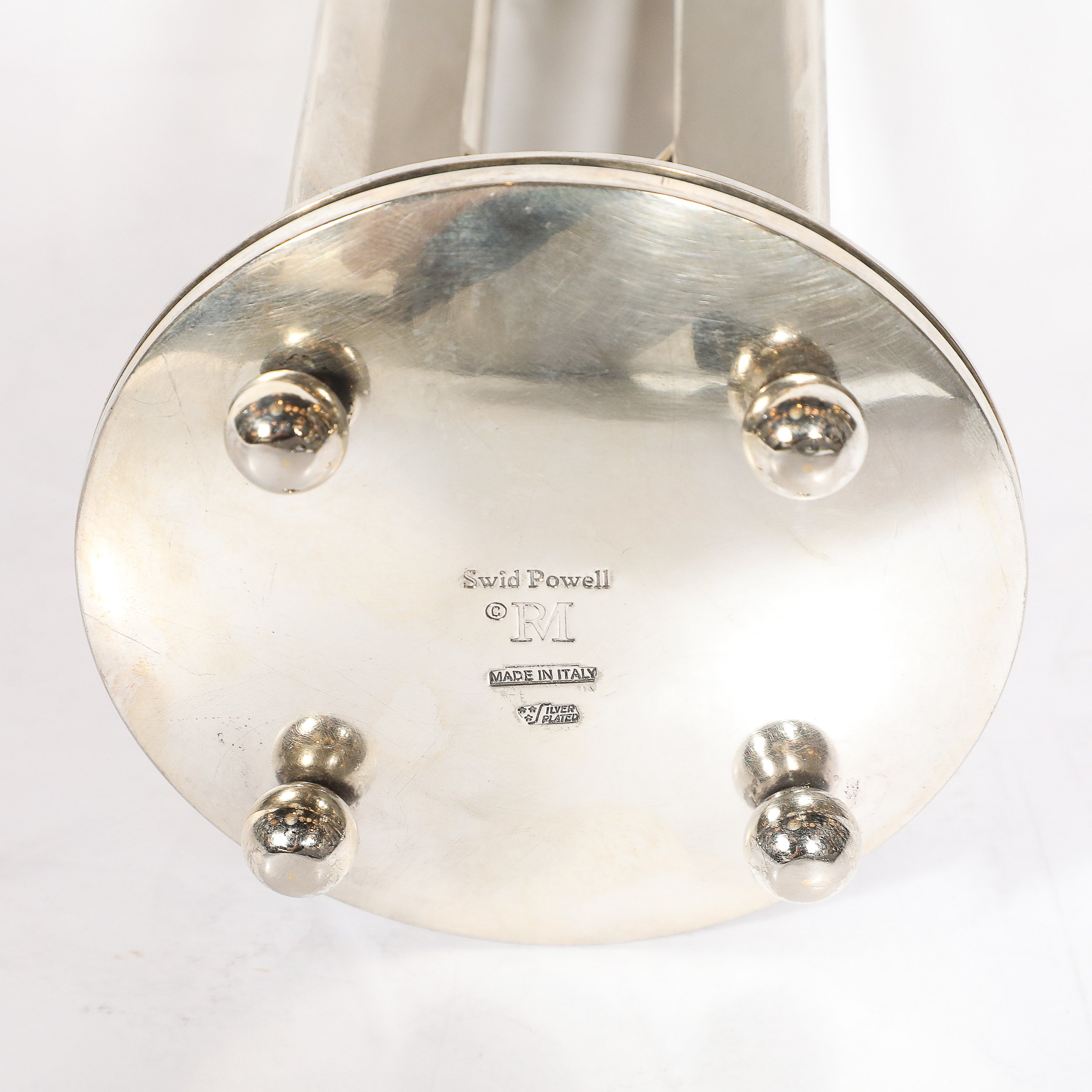 Pair of Modernist Signed Swid Powell Geometric Candlestick Holders — image 9