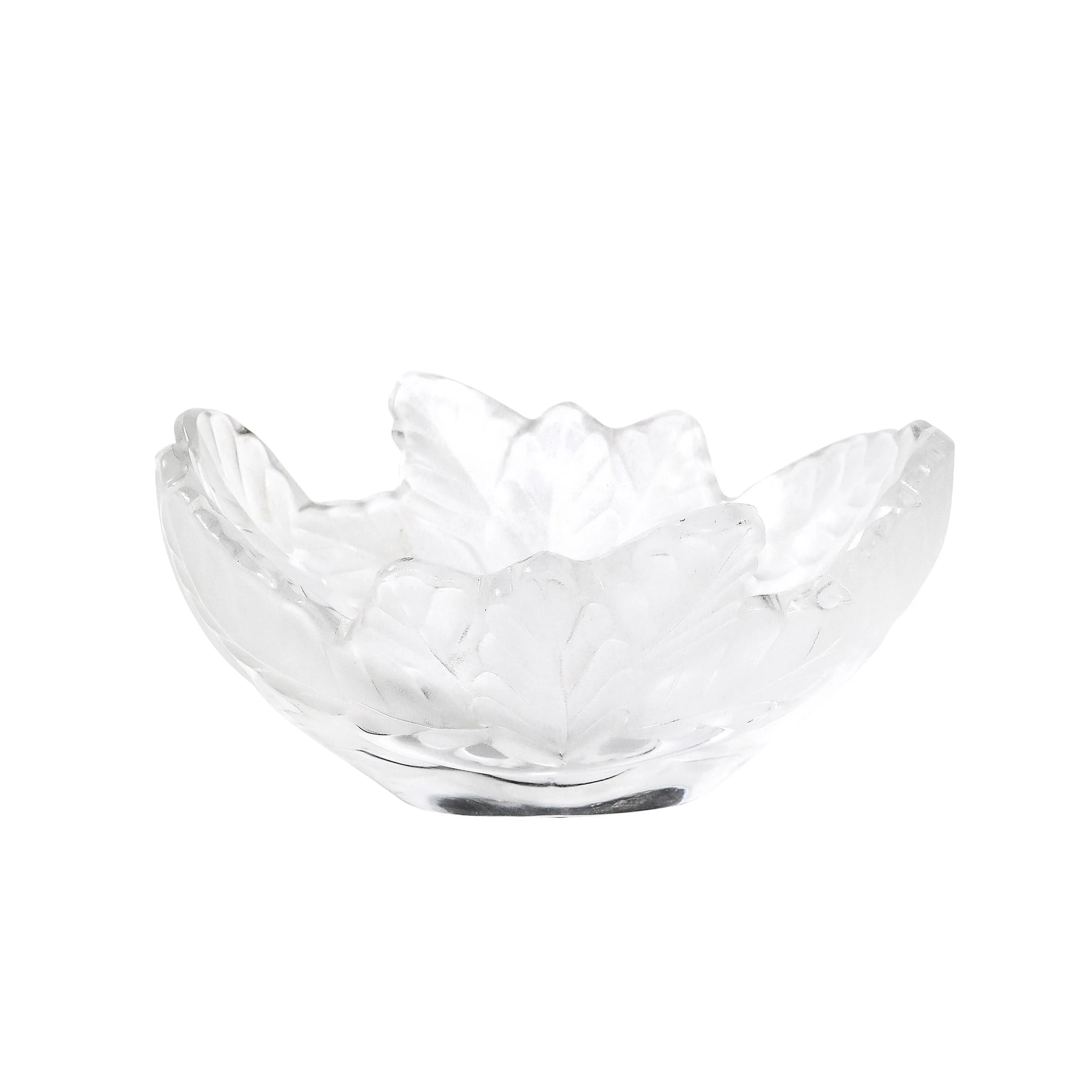 Mid-Century Modernist Lalique "Compiegne" Frosted & Clear Glass Bowl — image 1