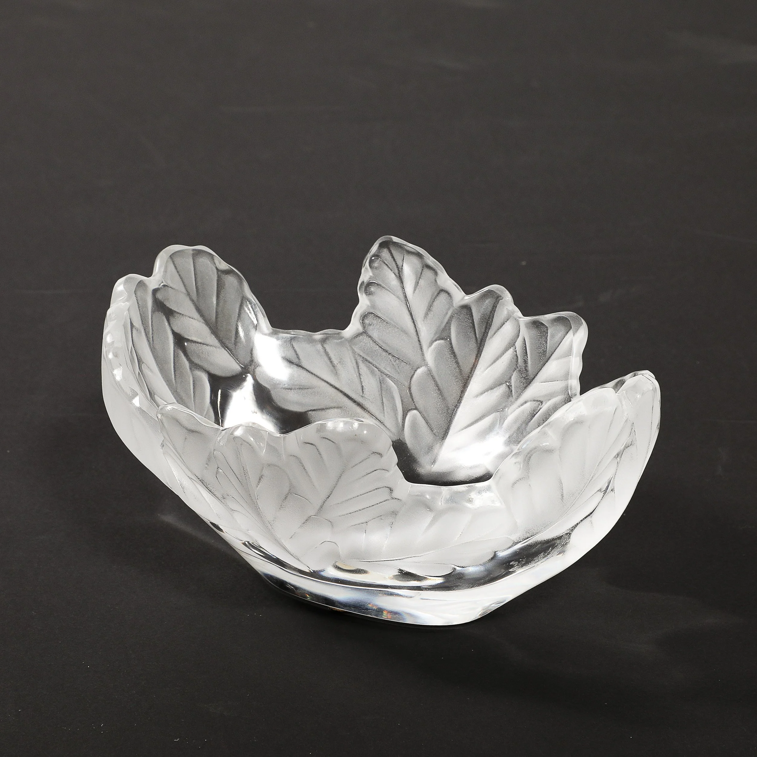Mid-Century Modernist Lalique "Compiegne" Frosted & Clear Glass Bowl — image 2