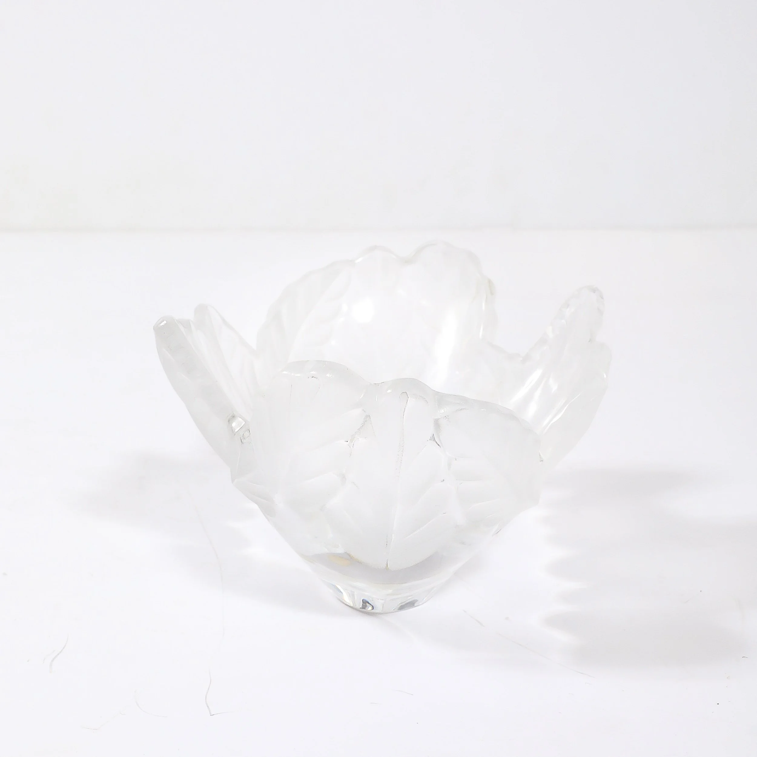 Mid-Century Modernist Lalique "Compiegne" Frosted & Clear Glass Bowl — image 10