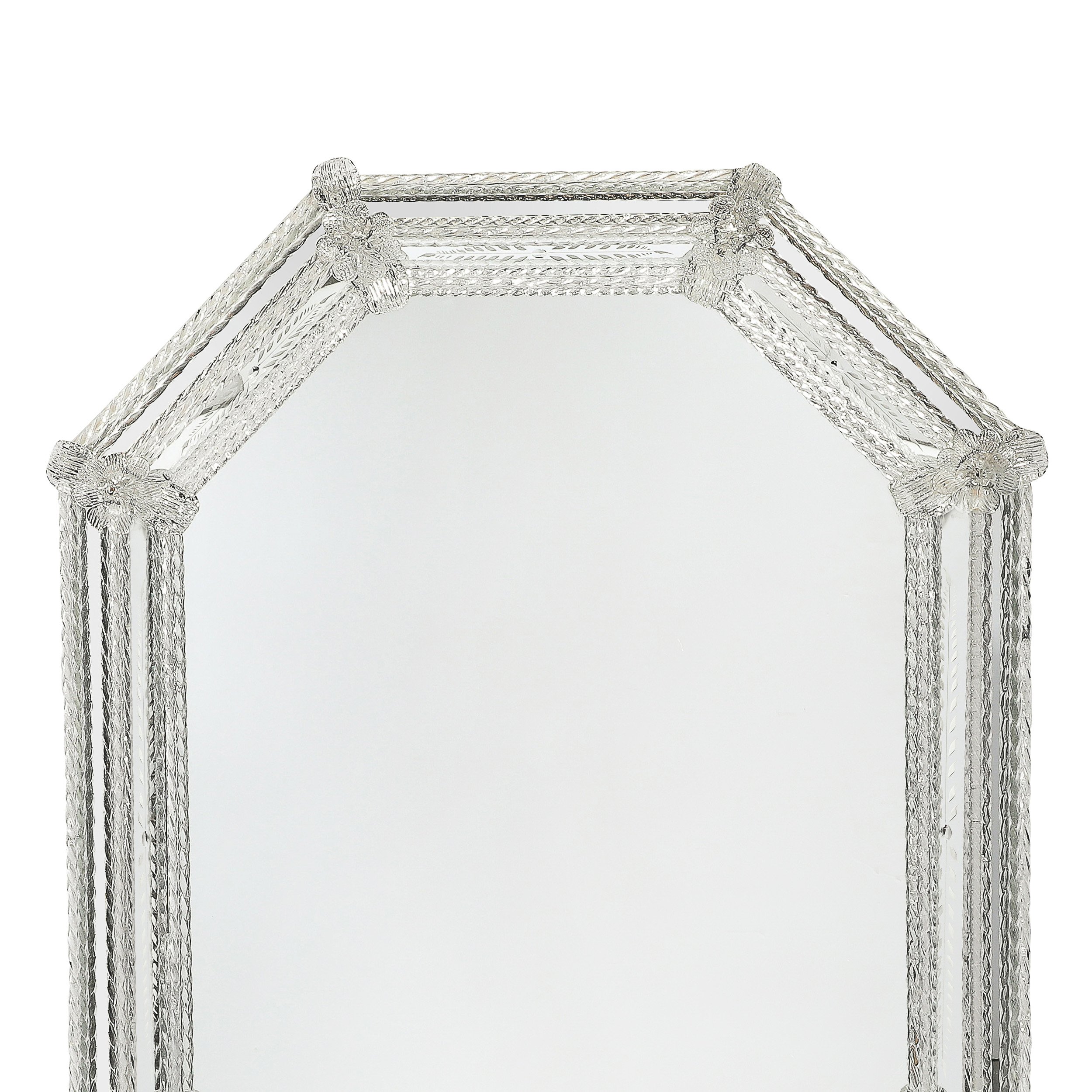 Mid-Century Venetian Braided Glass Rods & Reversed Etched Octagonal Mirror — image 5