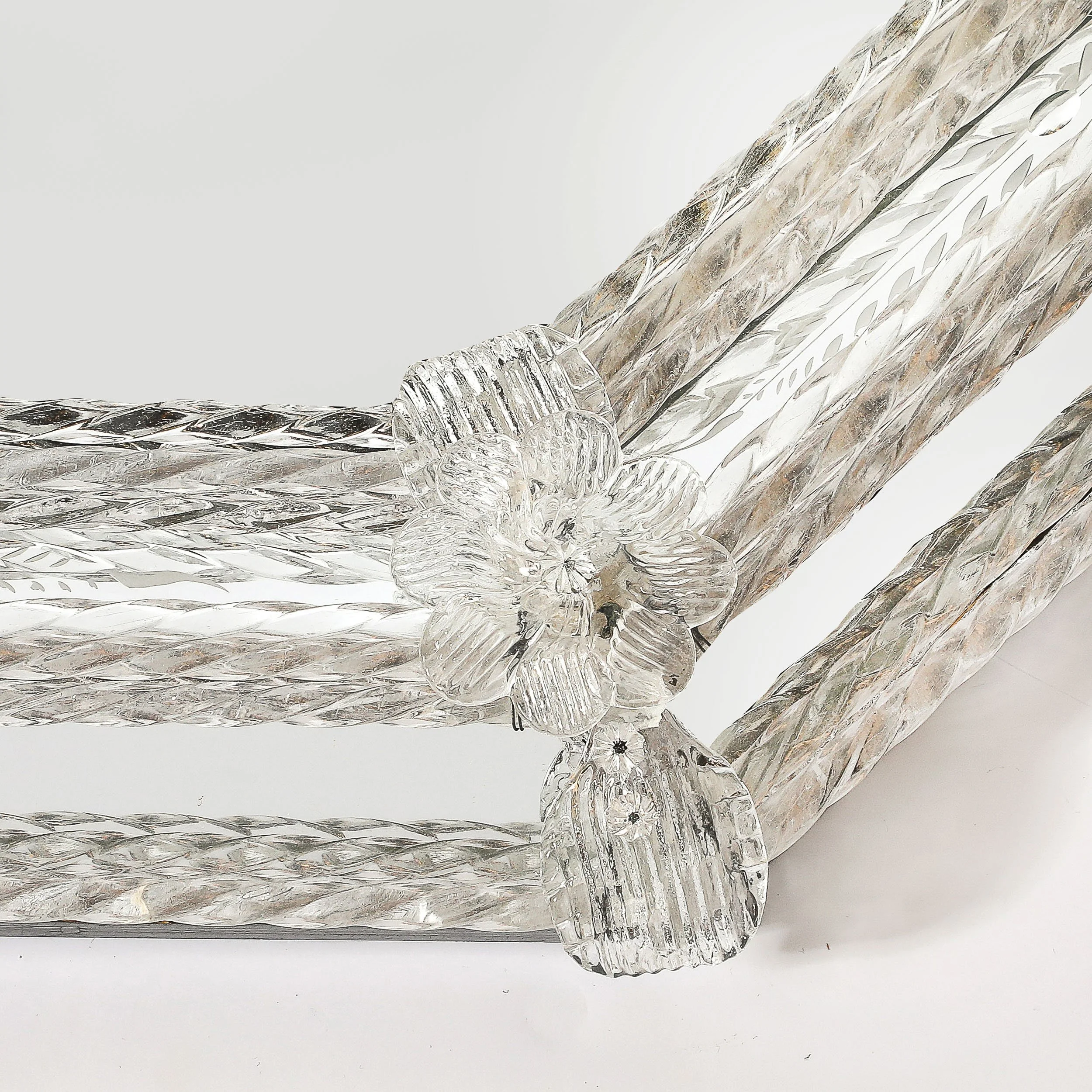 Mid-Century Venetian Braided Glass Rods & Reversed Etched Octagonal Mirror — image 10