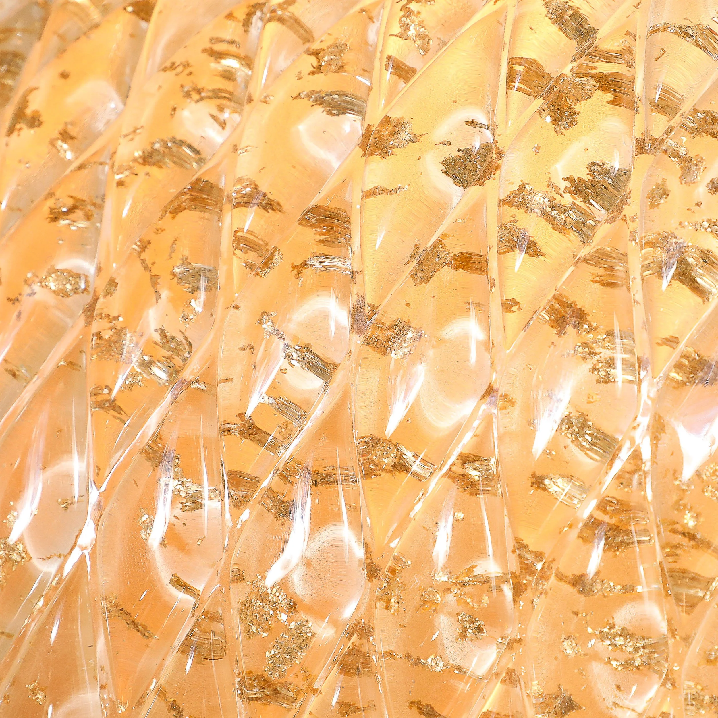 Pair of Modernist Hand-Blown Murano Braided Motif Glass Sconces w/ 24 Karat Gold — image 6