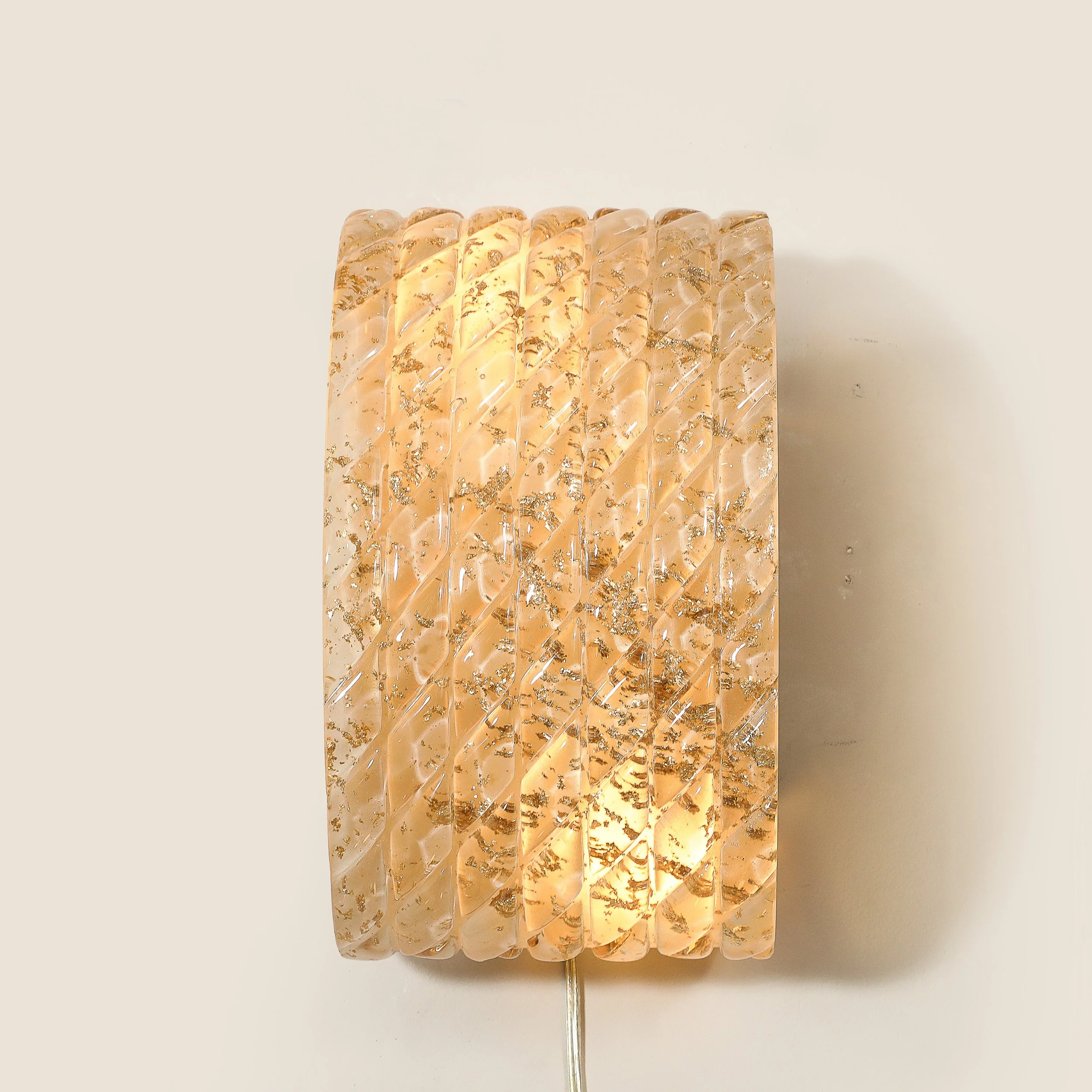 Pair of Modernist Hand-Blown Murano Braided Motif Glass Sconces w/ 24 Karat Gold — image 10