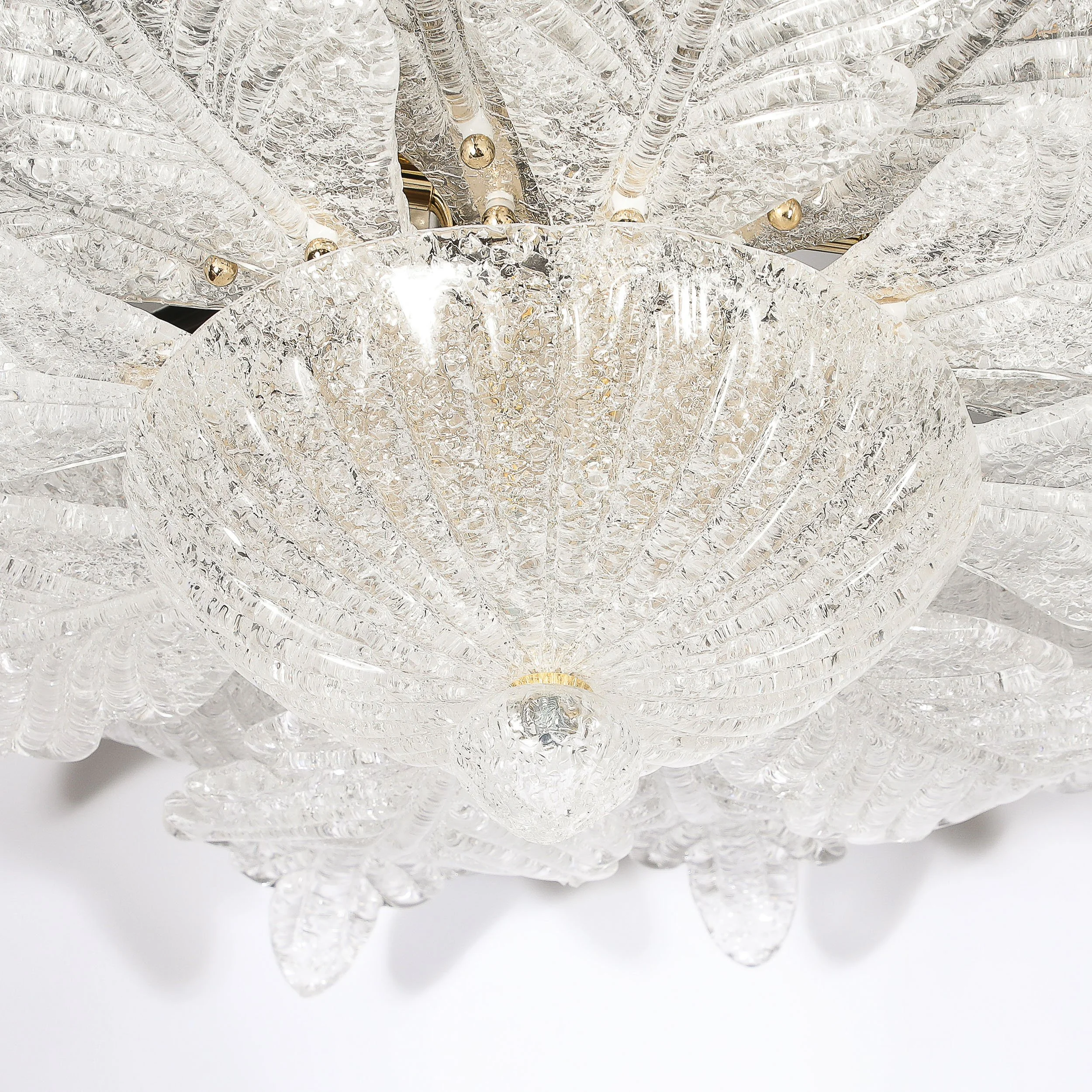 Modernist Hand-Blown Mottled Murano Glass Acanthus Flush Mount — image 10