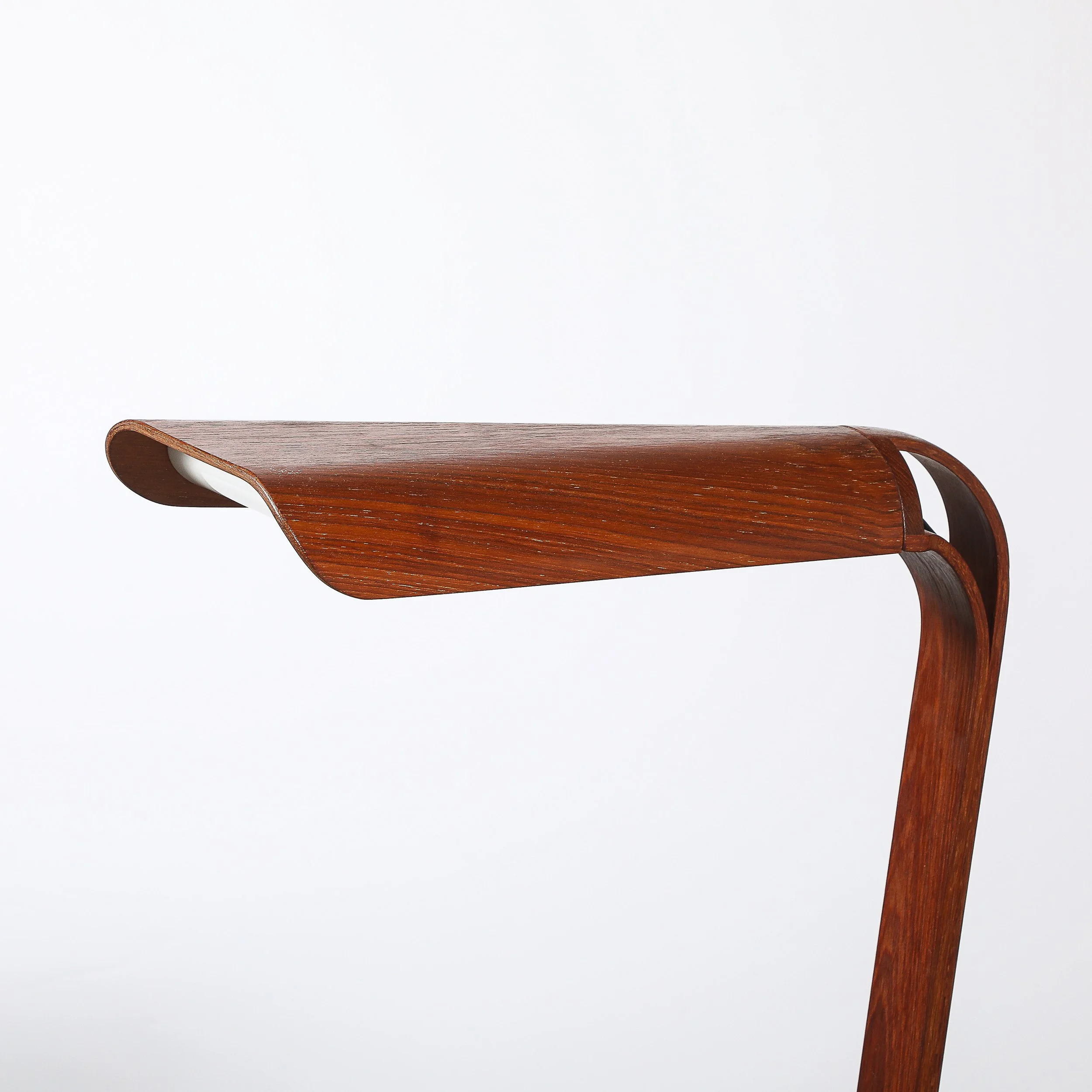 Mid-Century Modernist Teak Bentwood Sculptural Floor Lamp with Diffuser — image 2