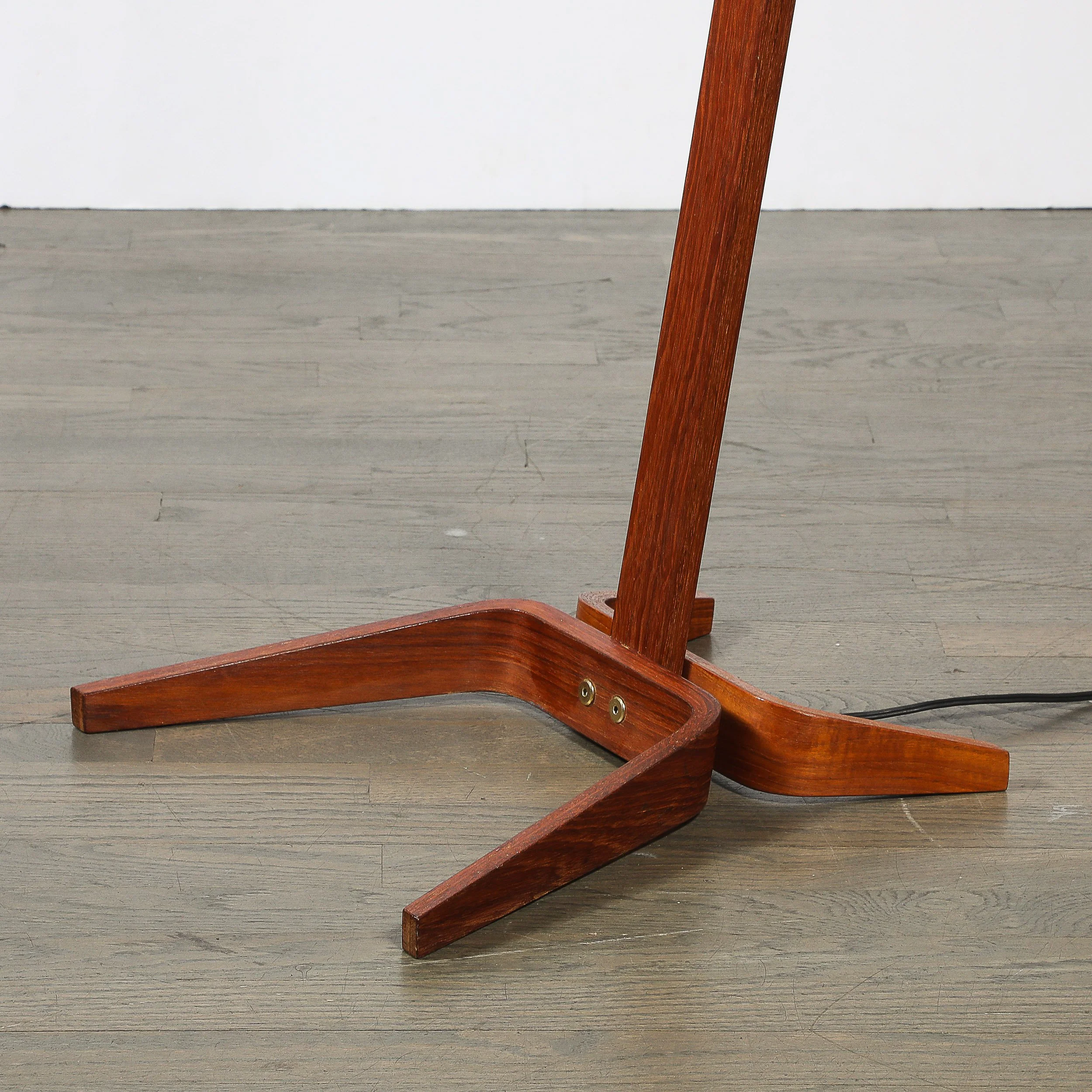 Mid-Century Modernist Teak Bentwood Sculptural Floor Lamp with Diffuser — image 4