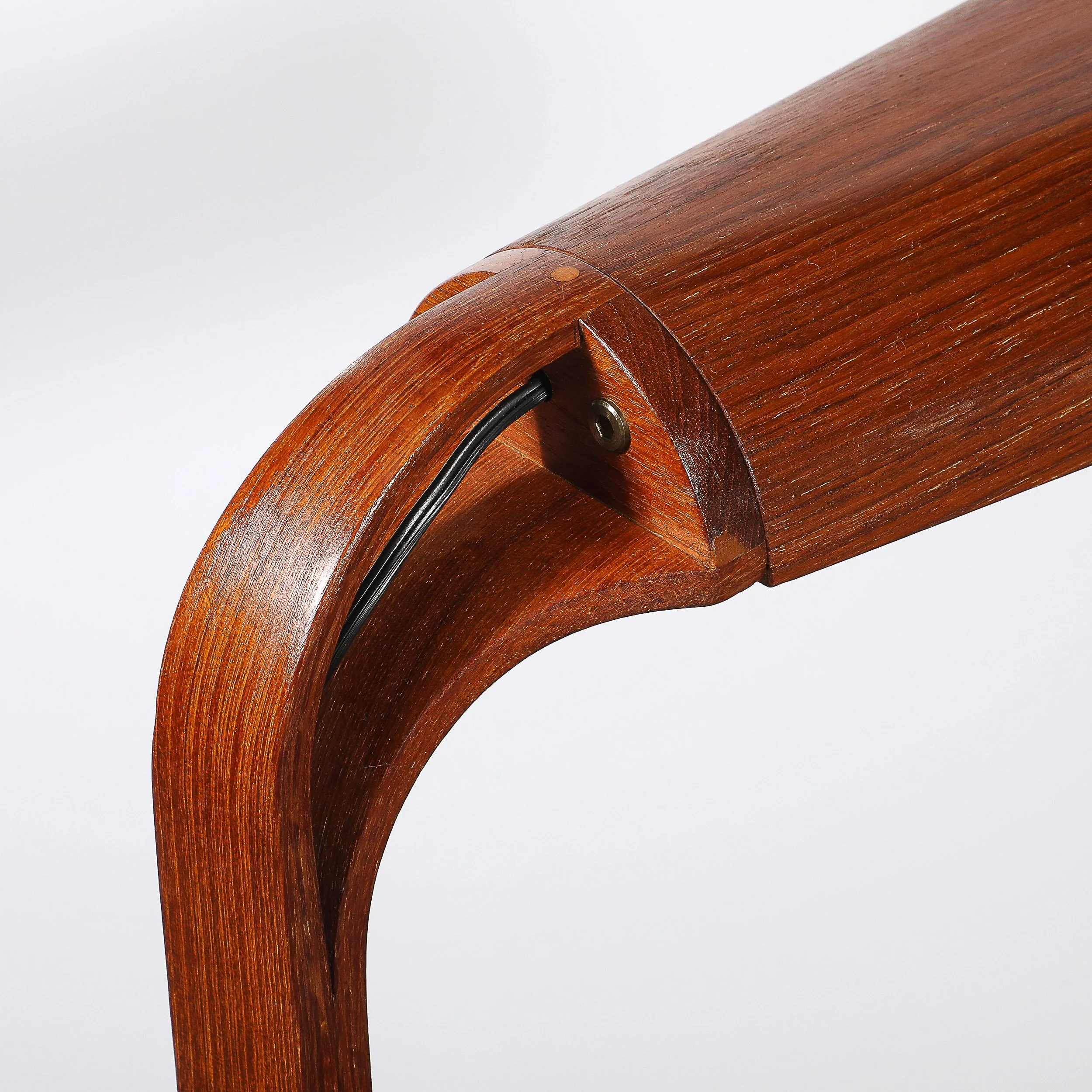 Mid-Century Modernist Teak Bentwood Sculptural Floor Lamp with Diffuser — image 6