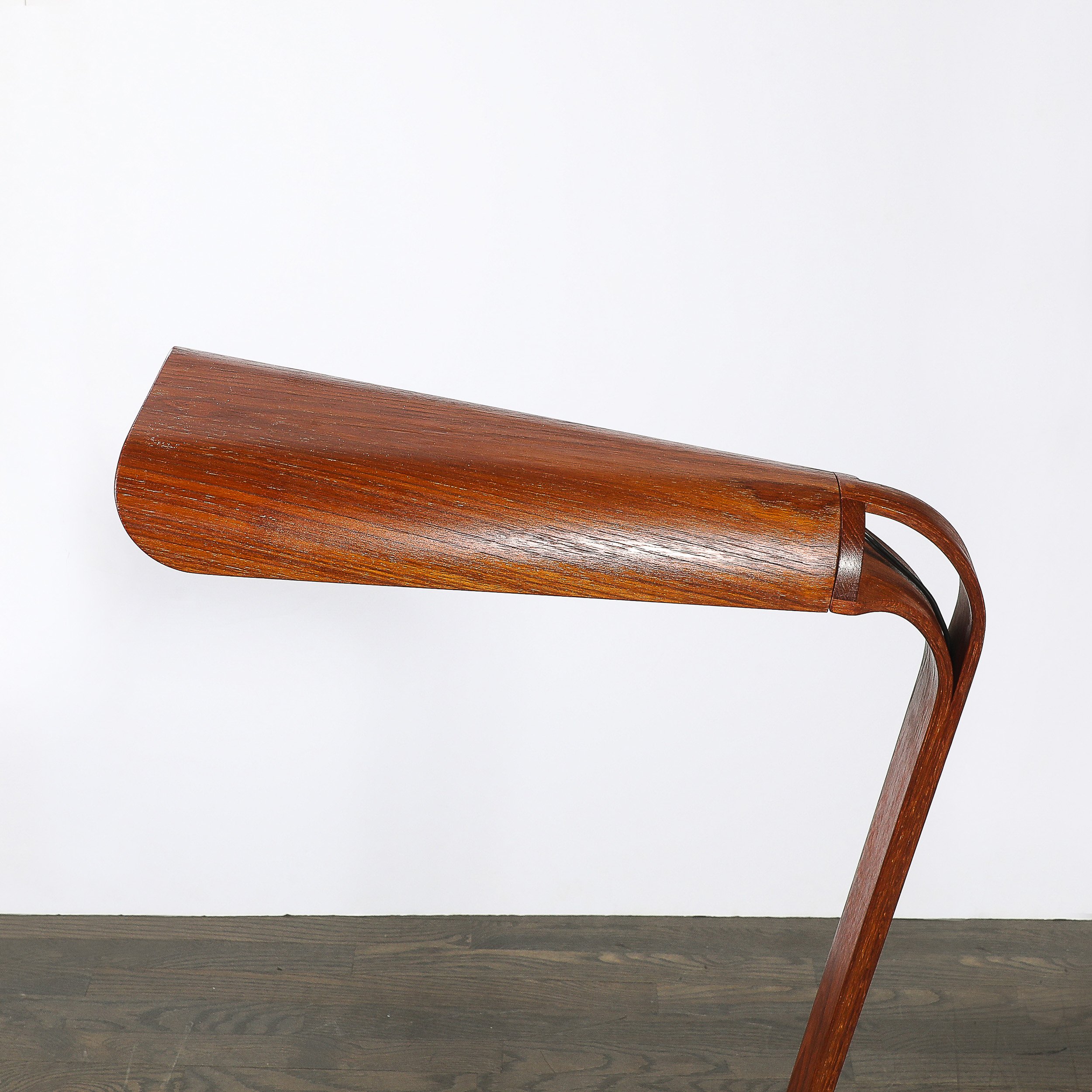 Mid-Century Modernist Teak Bentwood Sculptural Floor Lamp with Diffuser — image 8