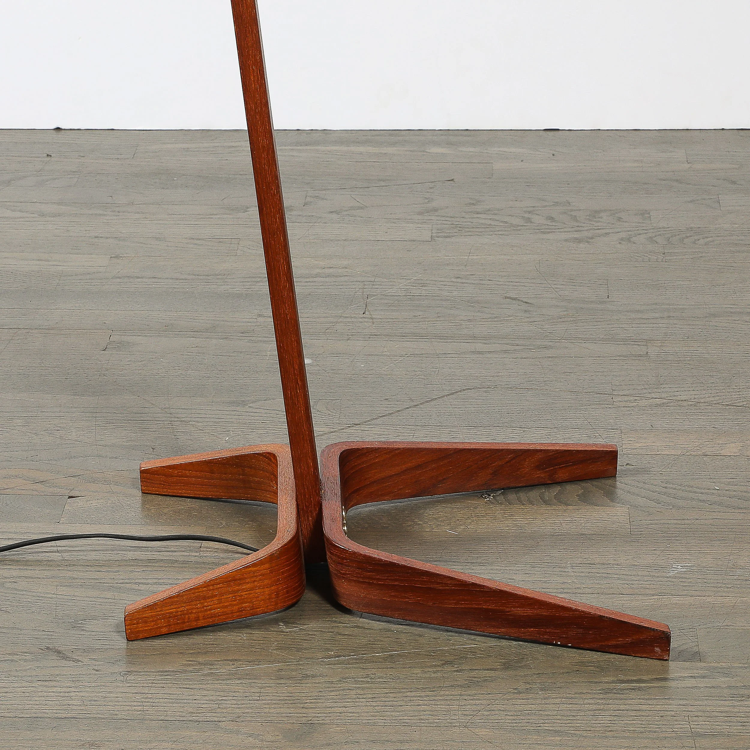 Mid-Century Modernist Teak Bentwood Sculptural Floor Lamp with Diffuser — image 9