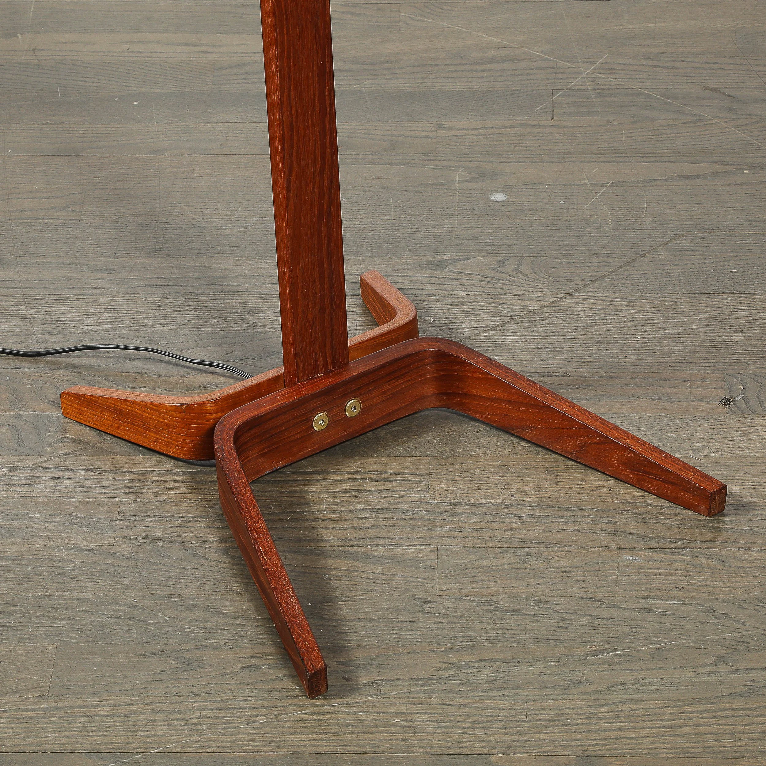Mid-Century Modernist Teak Bentwood Sculptural Floor Lamp with Diffuser — image 11