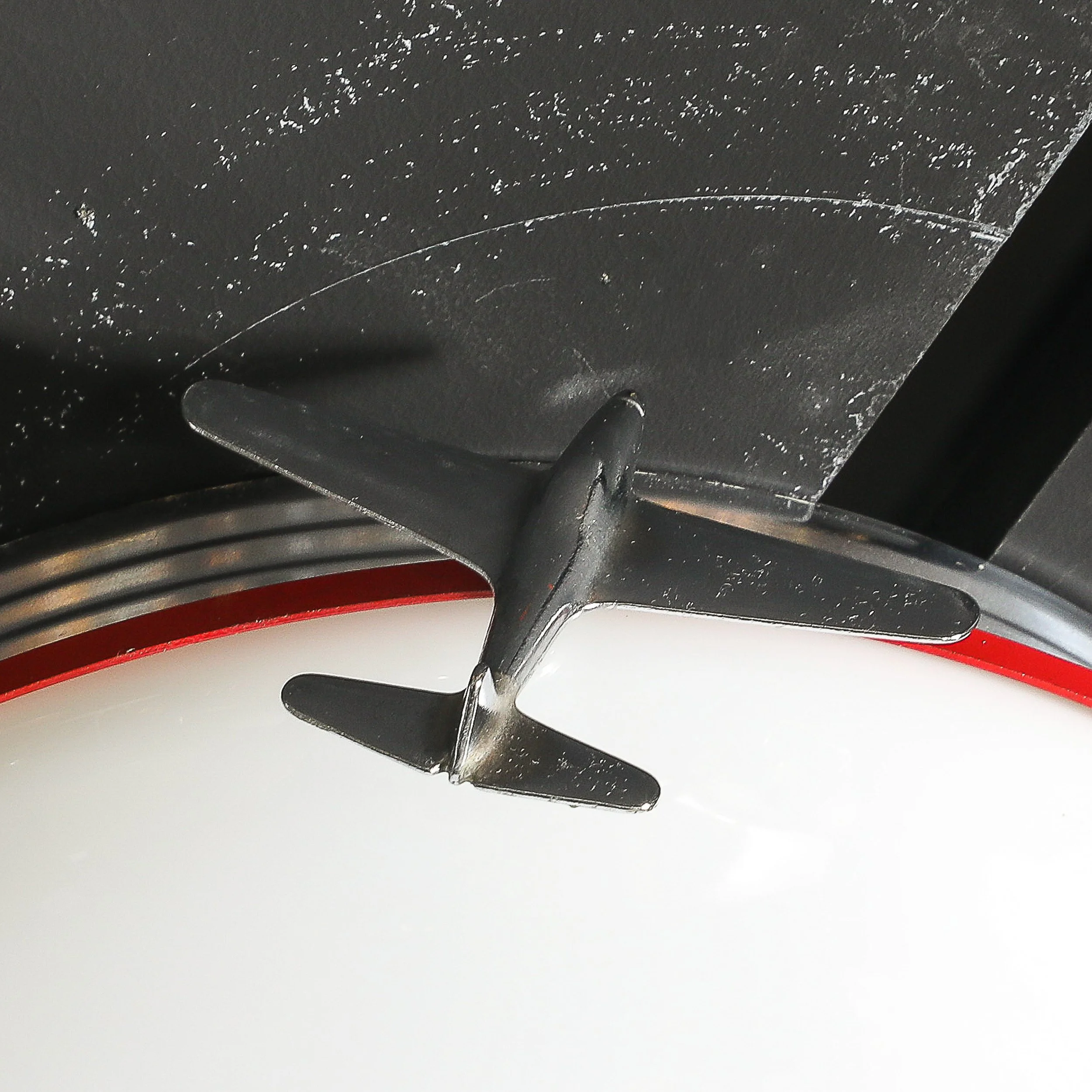 Art Deco Machine Age Milk Glass & Chrome Airplane Flush Mount — image 8