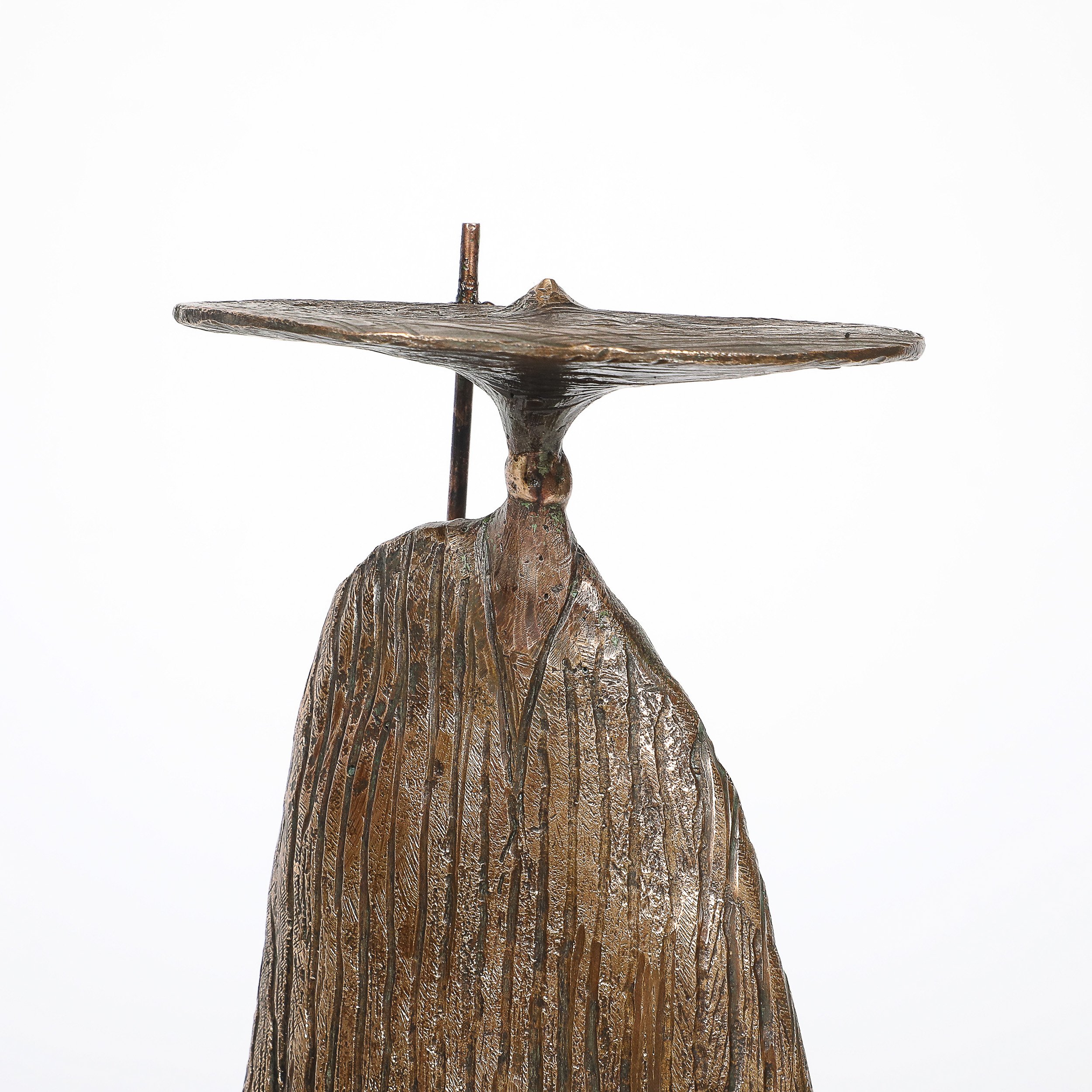 Mid-Century Bronze Signed Gloria Ellies Stylized Horseman Sculpture Edition 4/6 — image 3