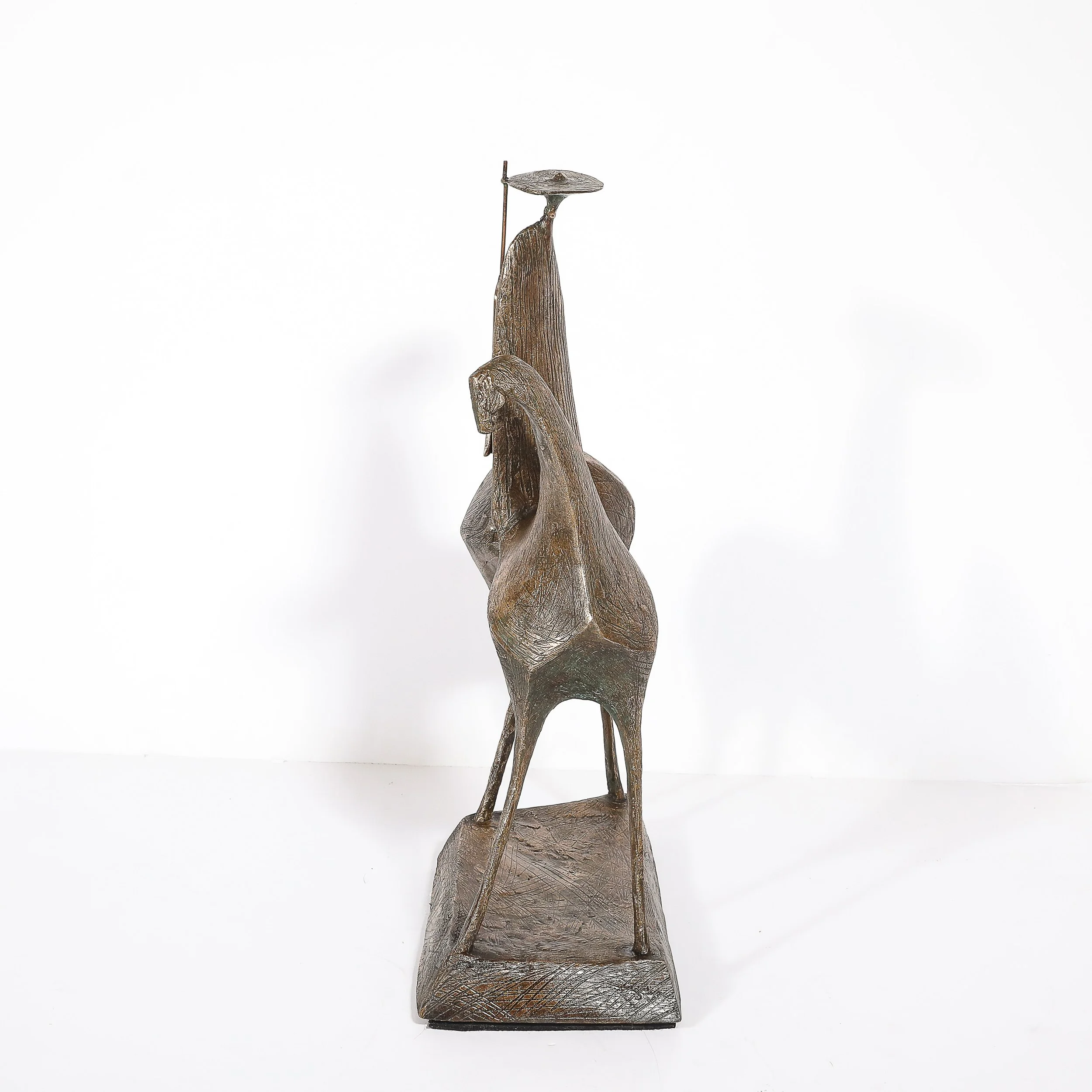 Mid-Century Bronze Signed Gloria Ellies Stylized Horseman Sculpture Edition 4/6 — image 7