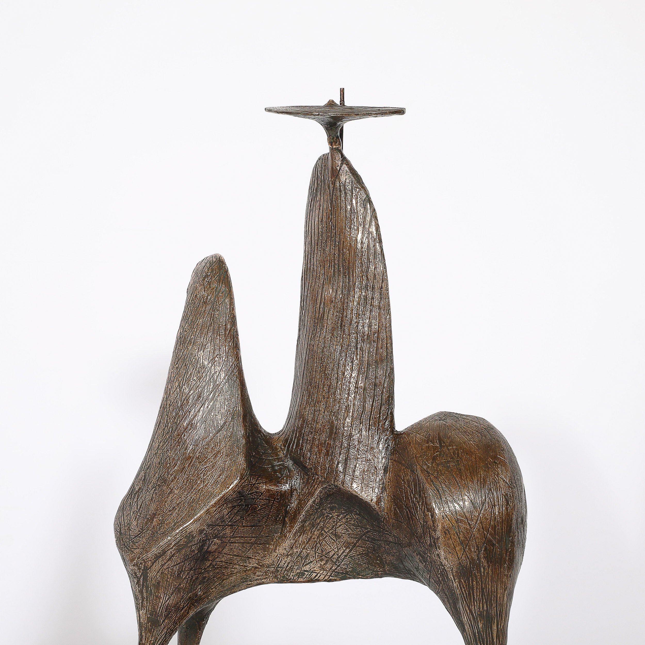 Mid-Century Bronze Signed Gloria Ellies Stylized Horseman Sculpture Edition 4/6 — image 11