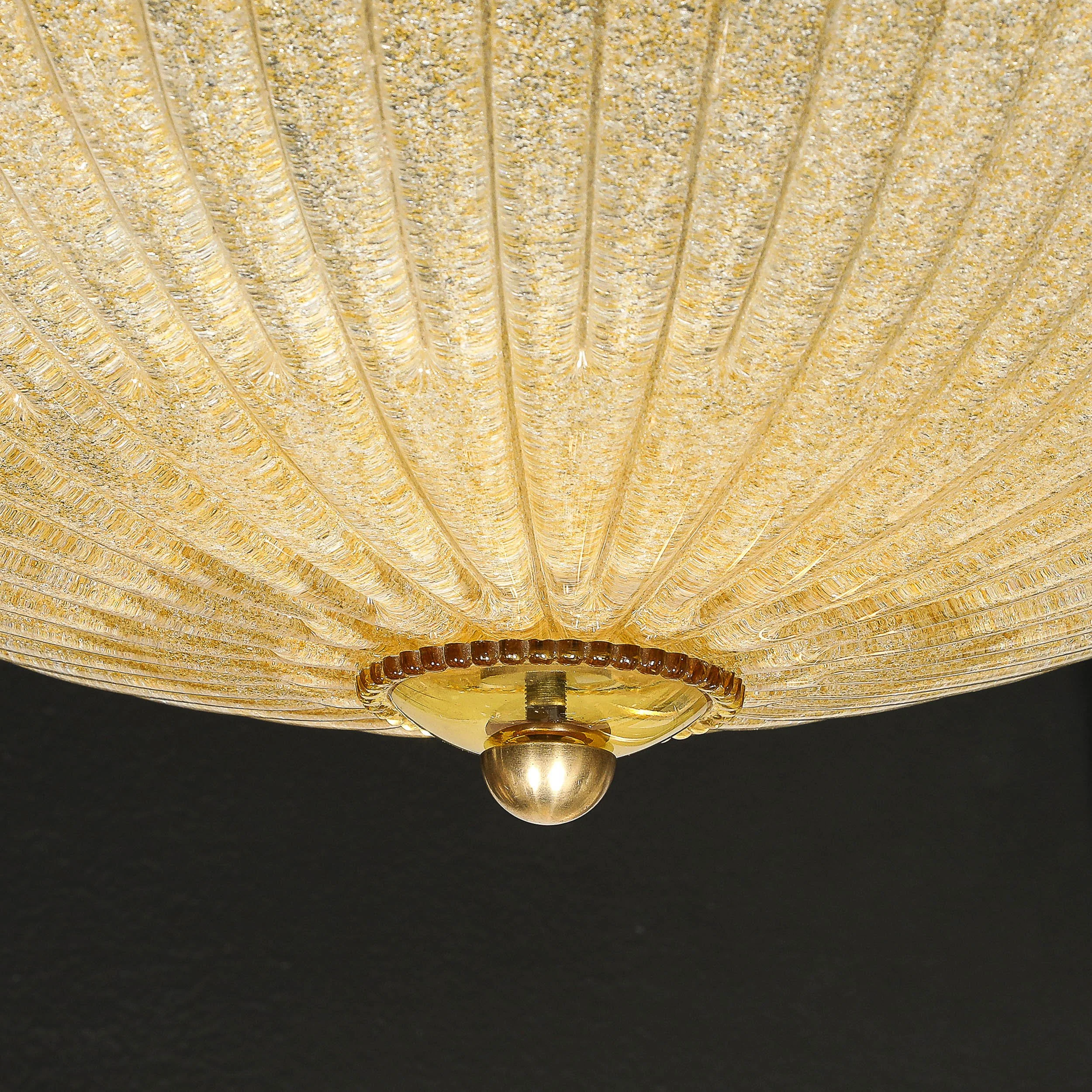 Pair of Mid-Century Barovier Y Toso Hand-Blown Fluted Murano Glass Chandeliers — image 6
