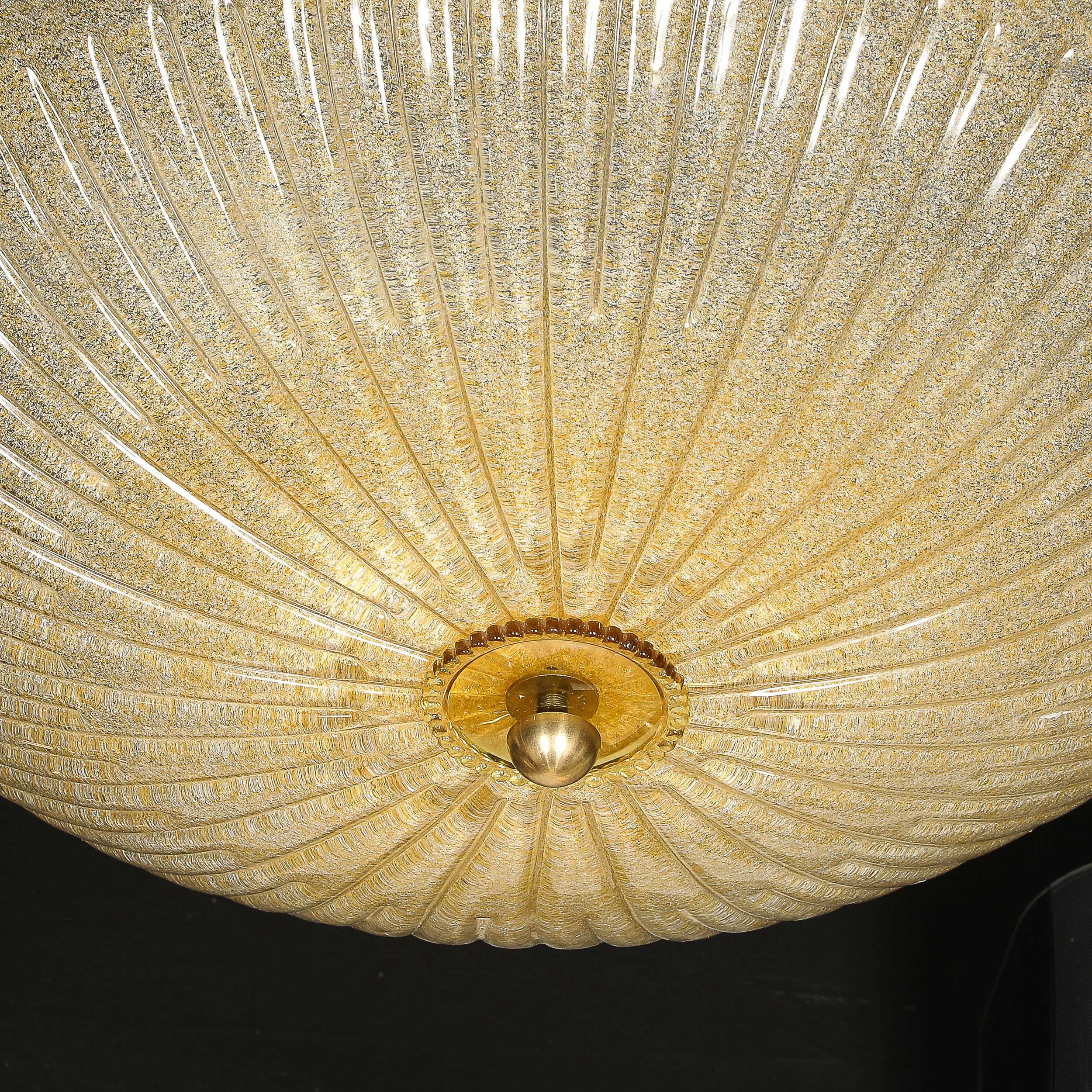 Pair of Mid-Century Barovier Y Toso Hand-Blown Fluted Murano Glass Chandeliers — image 10