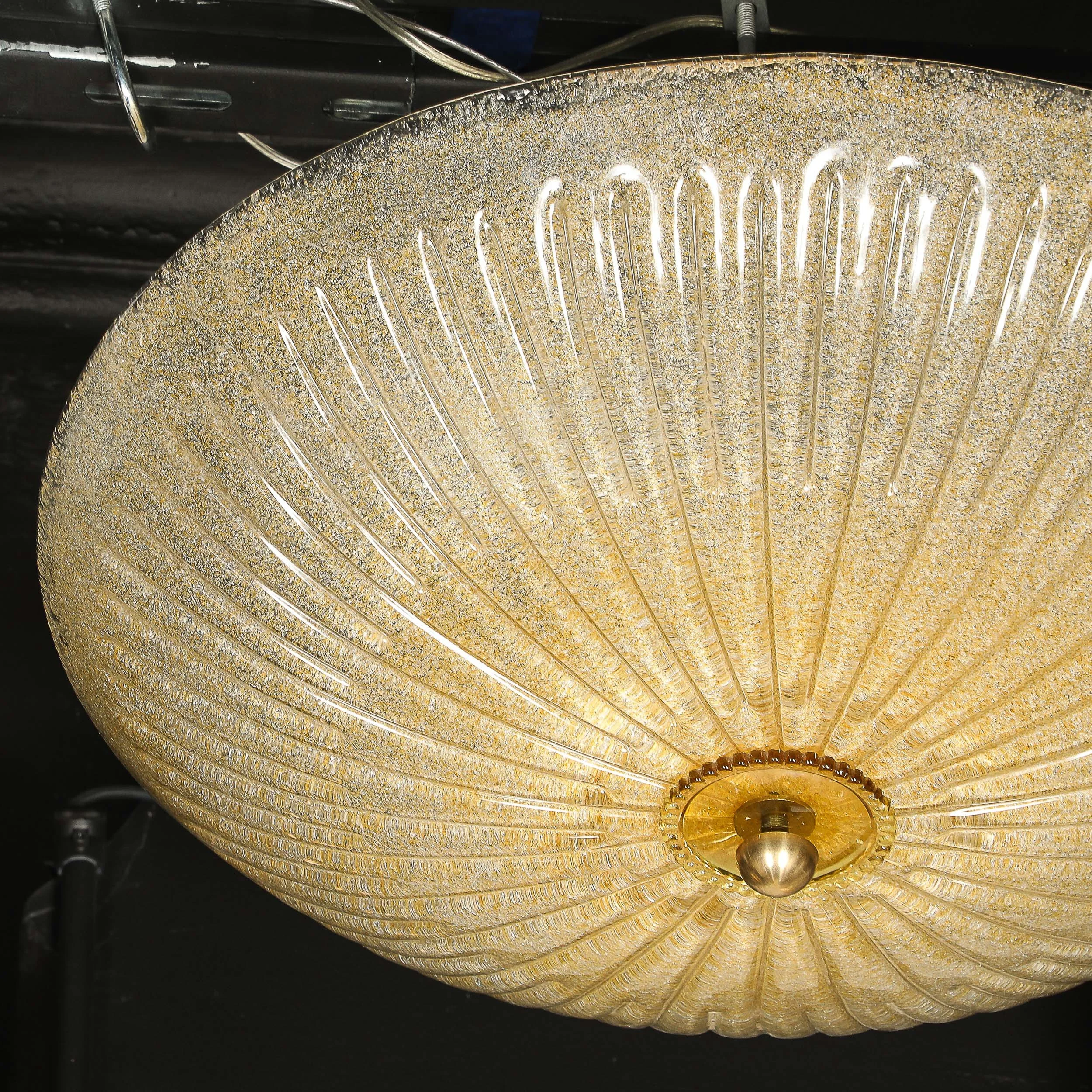 Pair of Mid-Century Barovier Y Toso Hand-Blown Fluted Murano Glass Chandeliers — image 11