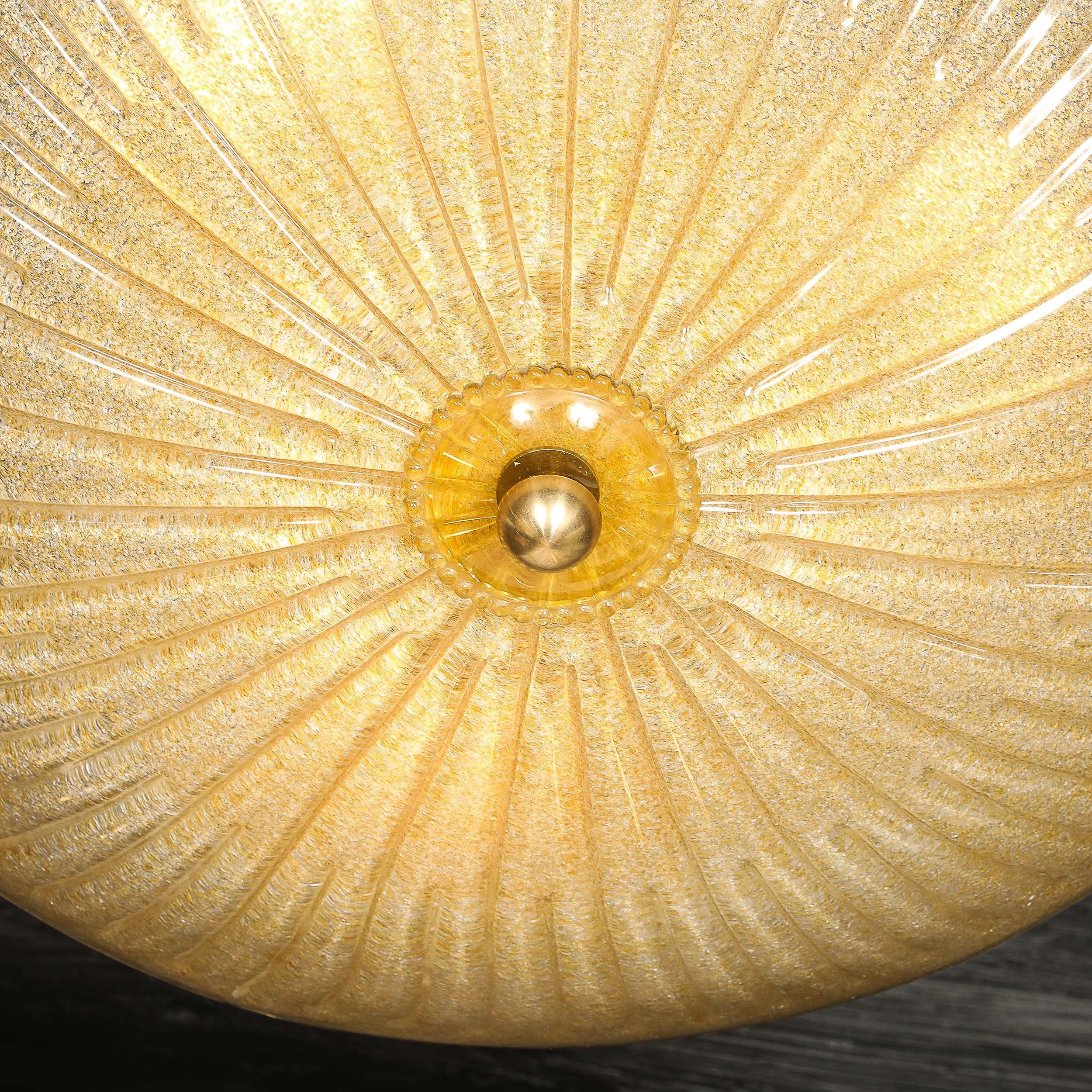 Mid-Century Barovier Y Toso Hand-Blown Murano Glass Chandelier w/ Gold Flecks — image 2