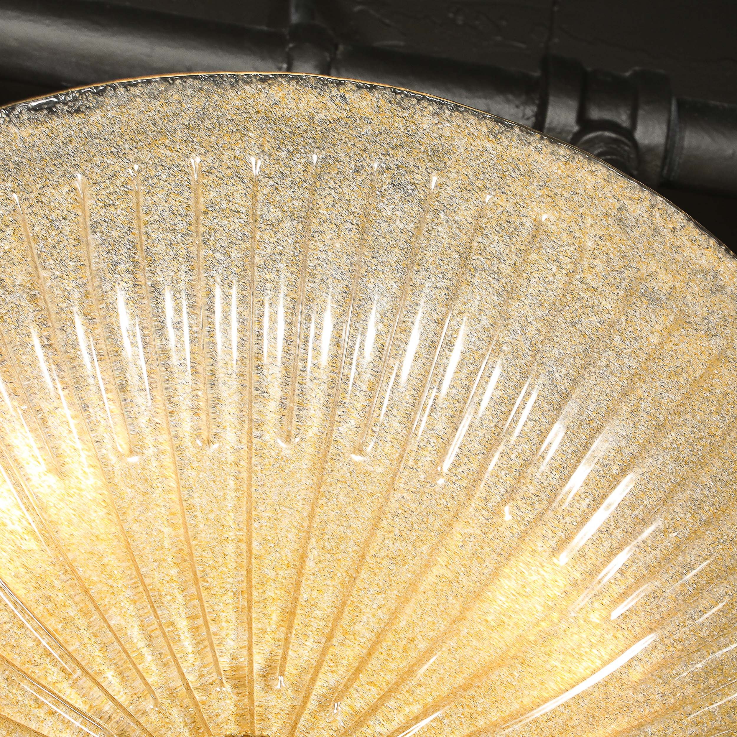 Mid-Century Barovier Y Toso Hand-Blown Murano Glass Chandelier w/ Gold Flecks — image 4