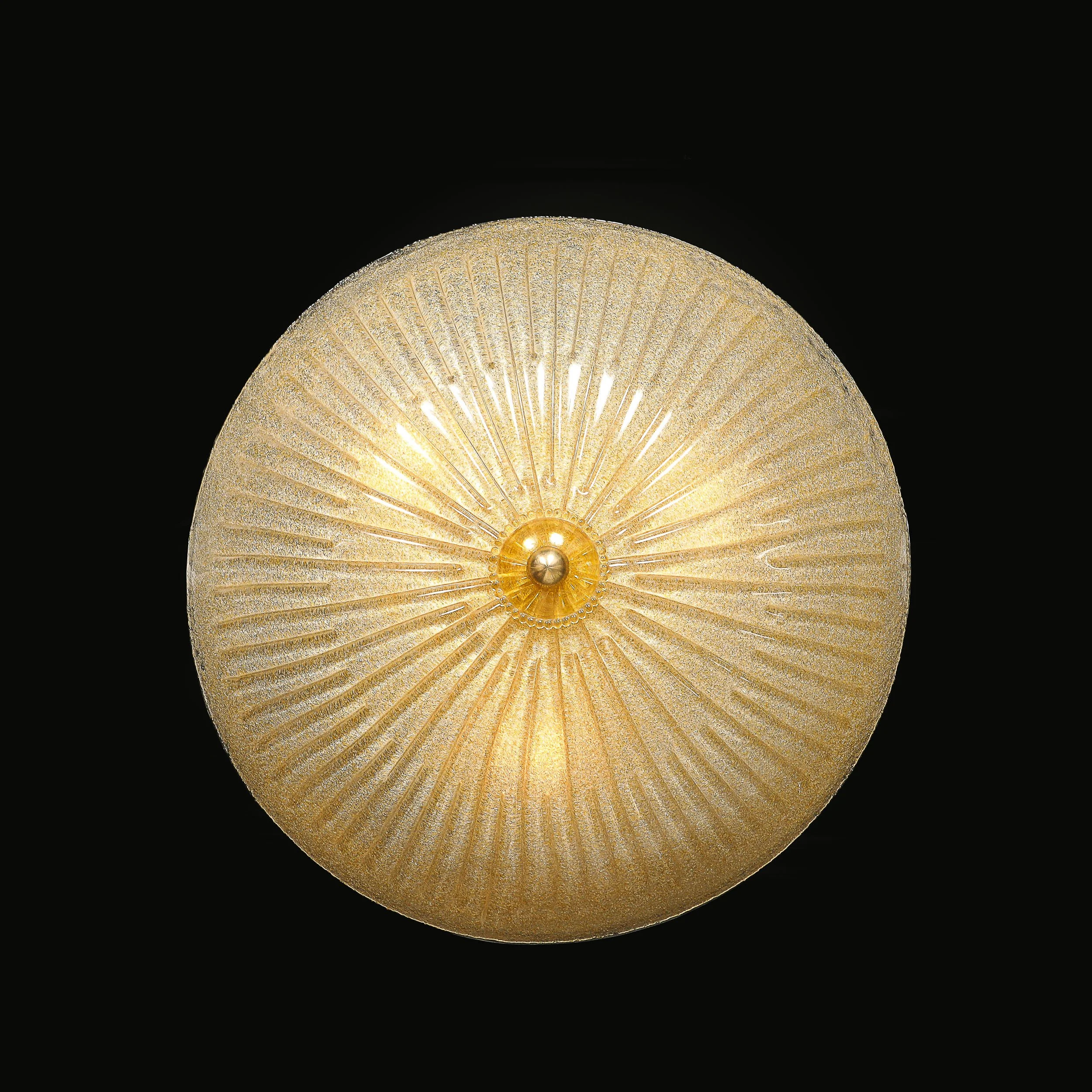 Mid-Century Barovier Y Toso Hand-Blown Murano Glass Chandelier w/ Gold Flecks — image 5