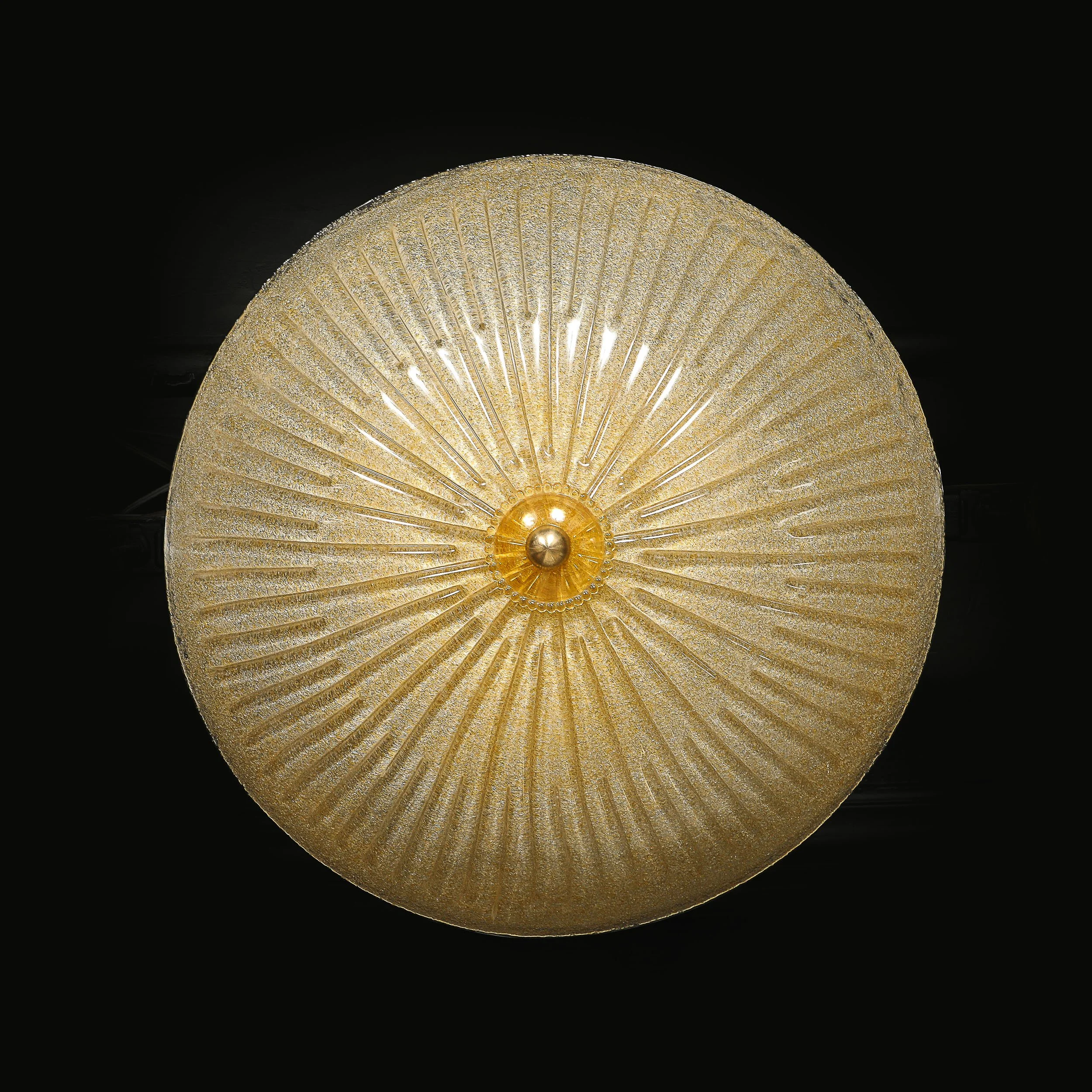 Mid-Century Barovier Y Toso Hand-Blown Murano Glass Chandelier w/ Gold Flecks — image 8