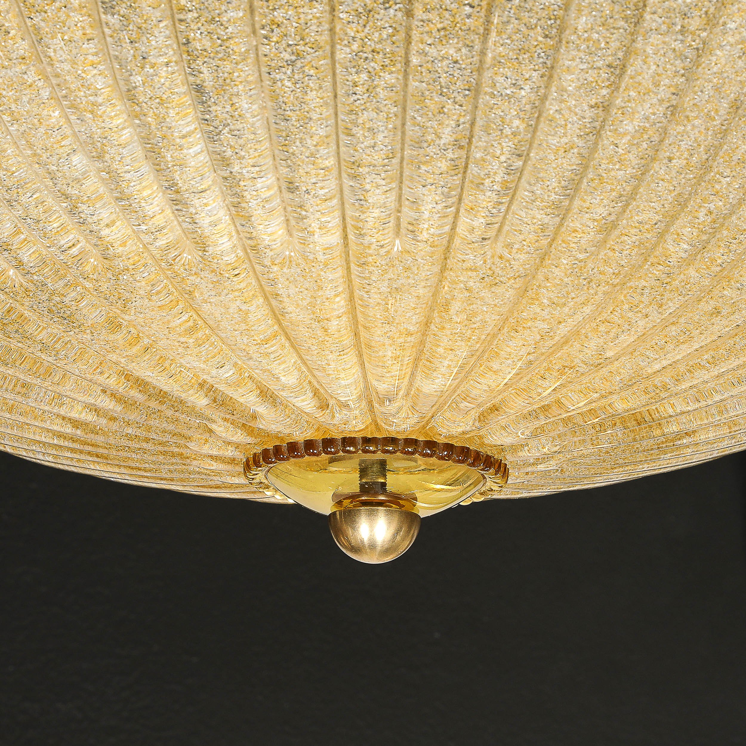 Mid-Century Barovier Y Toso Hand-Blown Murano Glass Chandelier w/ Gold Flecks — image 10