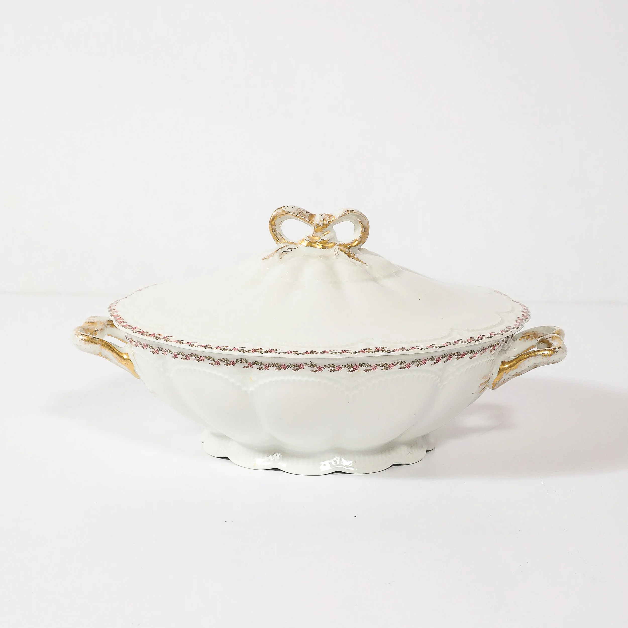 Antique Haviland for Limoges Porcelain Dinner Set for 24 Floral Spray Pattern — image 3