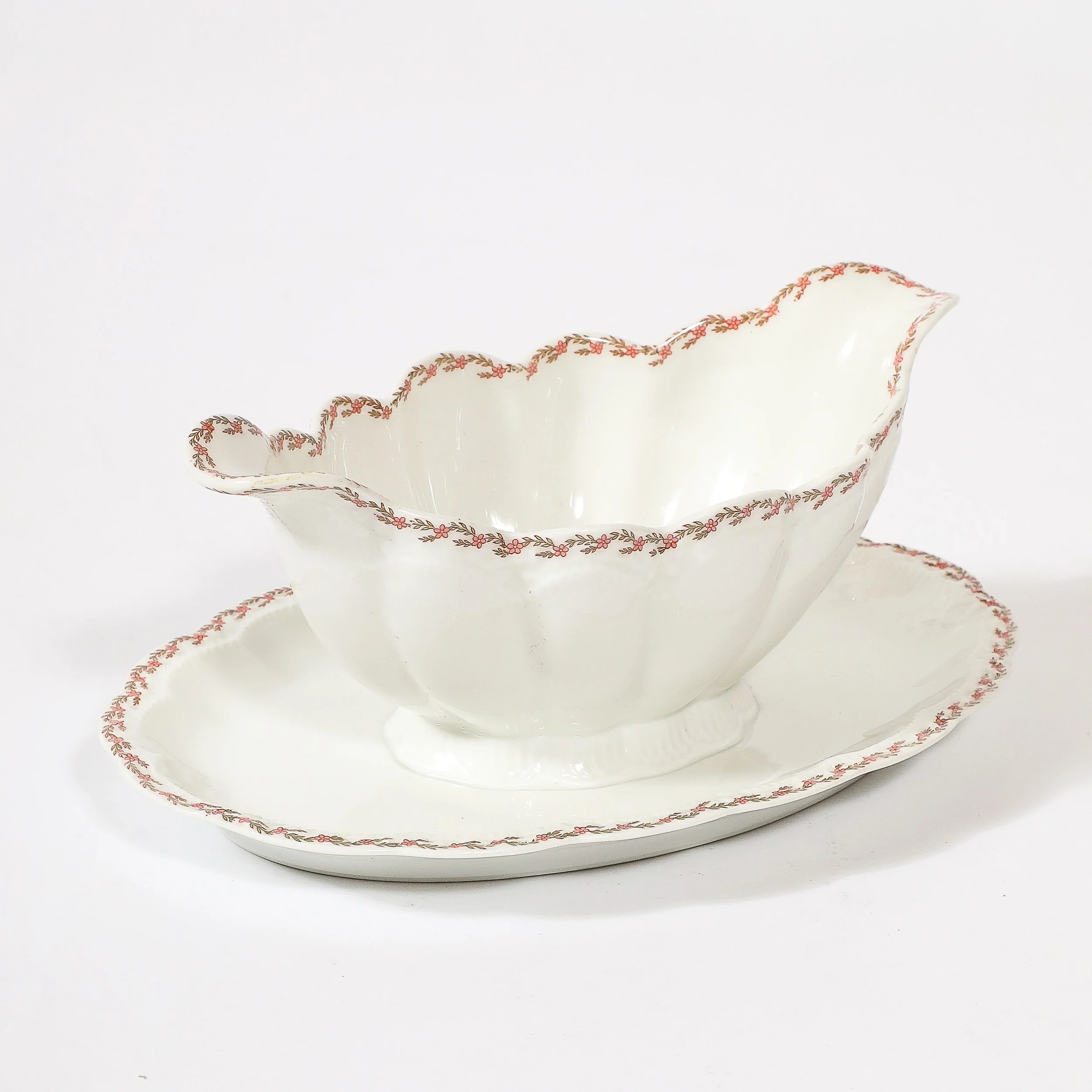 Antique Haviland for Limoges Porcelain Dinner Set for 24 Floral Spray Pattern — image 6