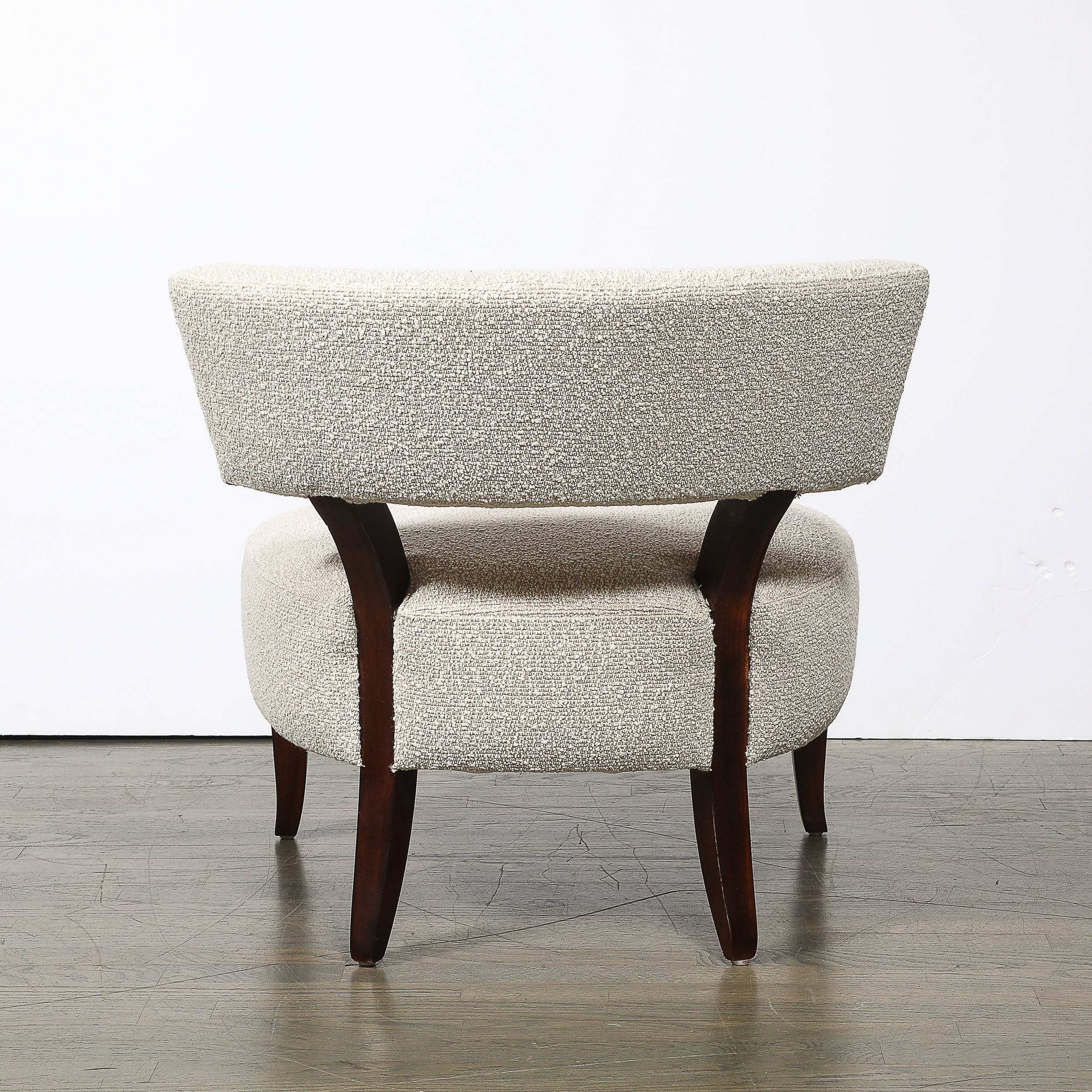 Pair of Mid-Century Curved Slipper Chairs w/ Bouclé Upholstery by Billy Haines — image 9