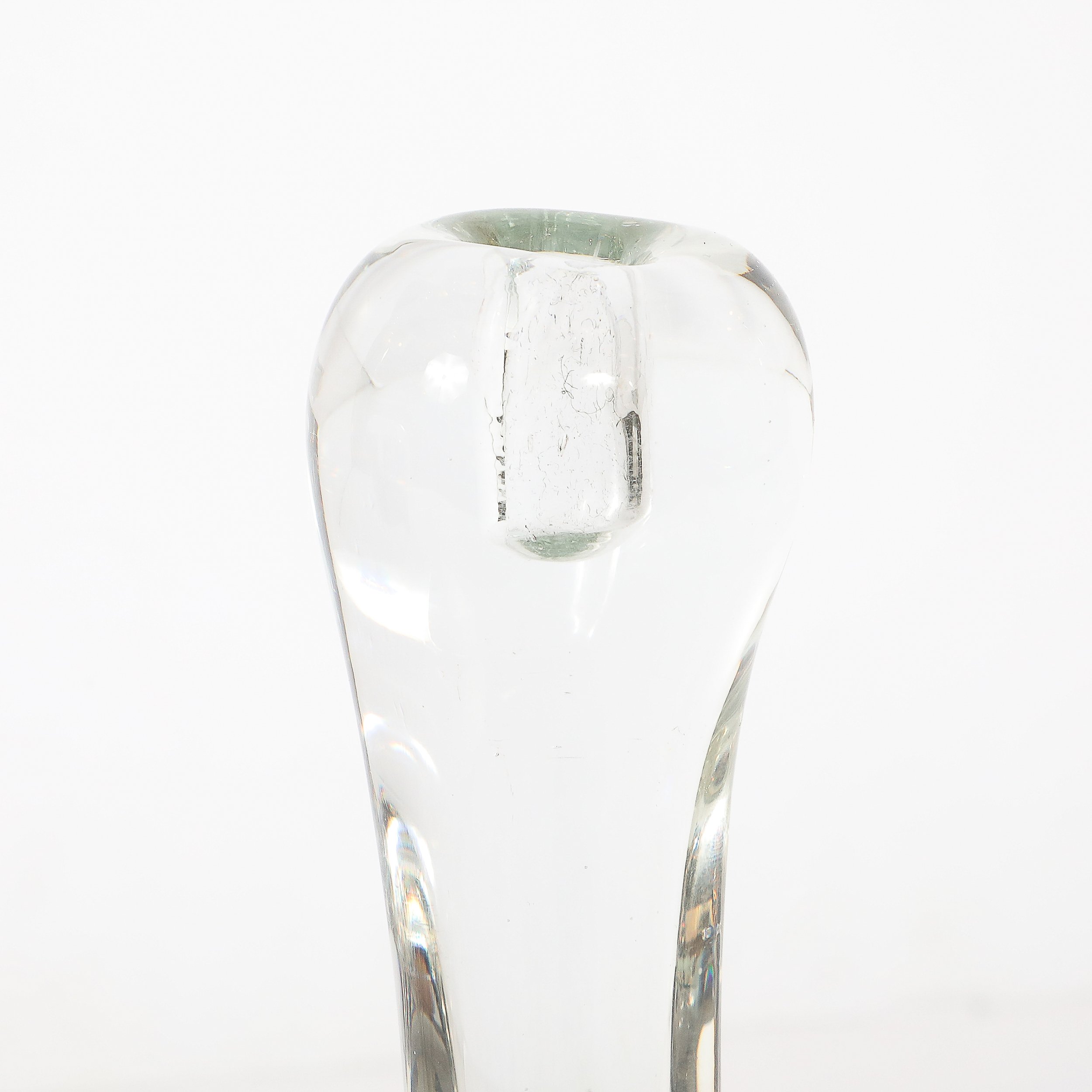 Pair of Signed Renato Anatra Transparent Sculptural Murano Glass Candlesticks — image 10