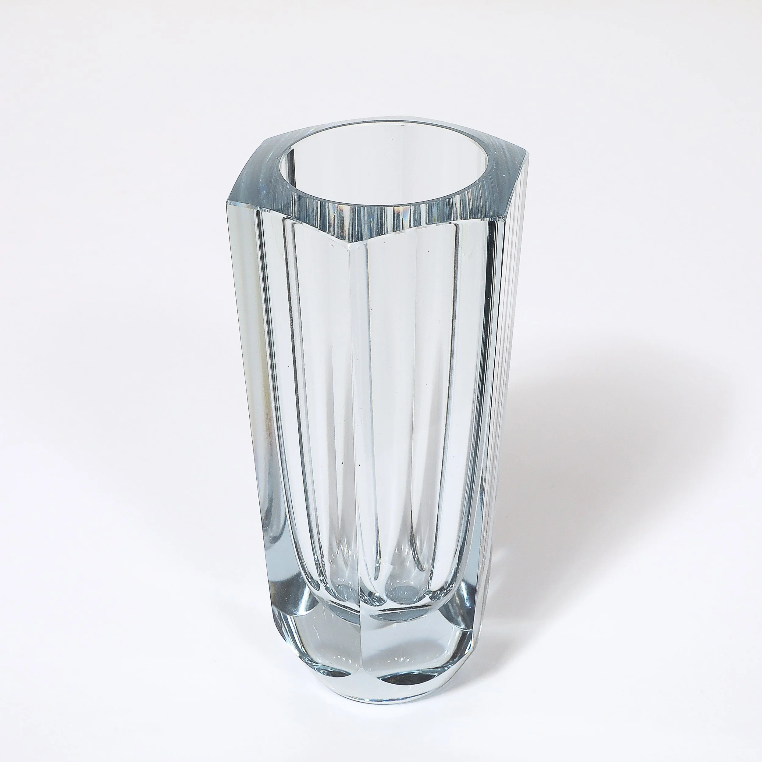 Mid-Century Modernist Strombergshyttan Swedish Faceted Crystal Vase — image 2