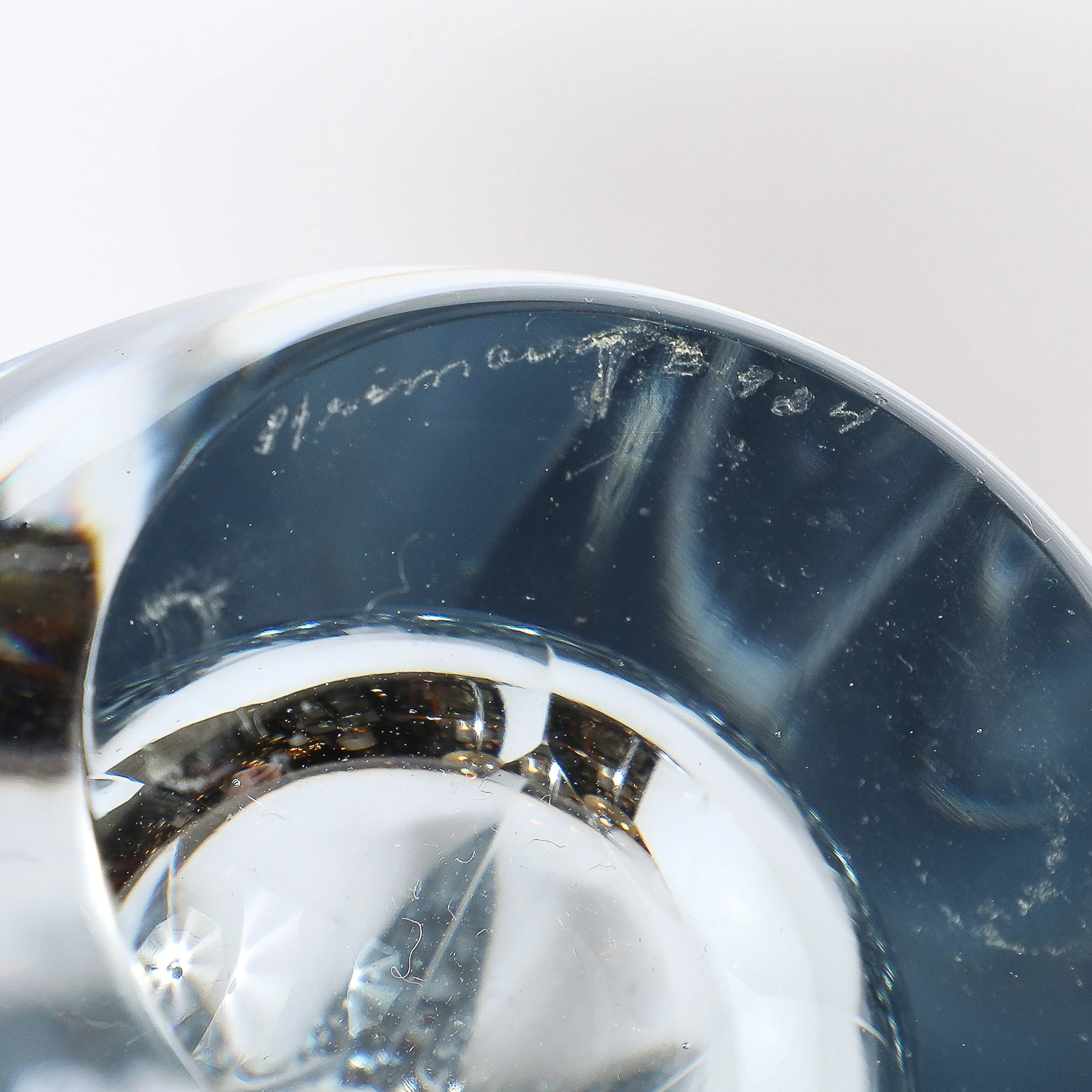 Mid-Century Modernist Strombergshyttan Swedish Faceted Crystal Vase — image 11