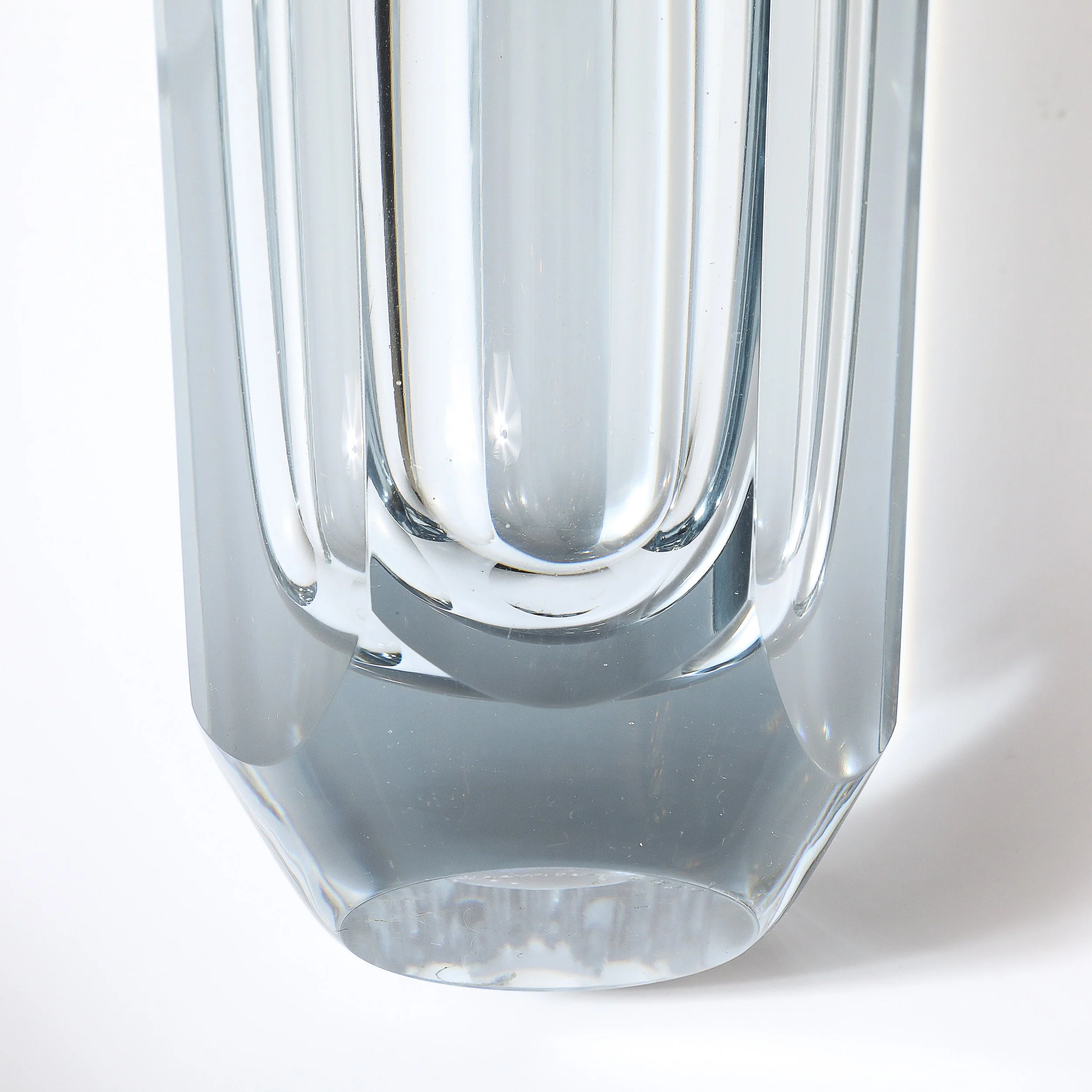 Mid-Century Modernist Strombergshyttan Swedish Faceted Crystal Vase — image 12