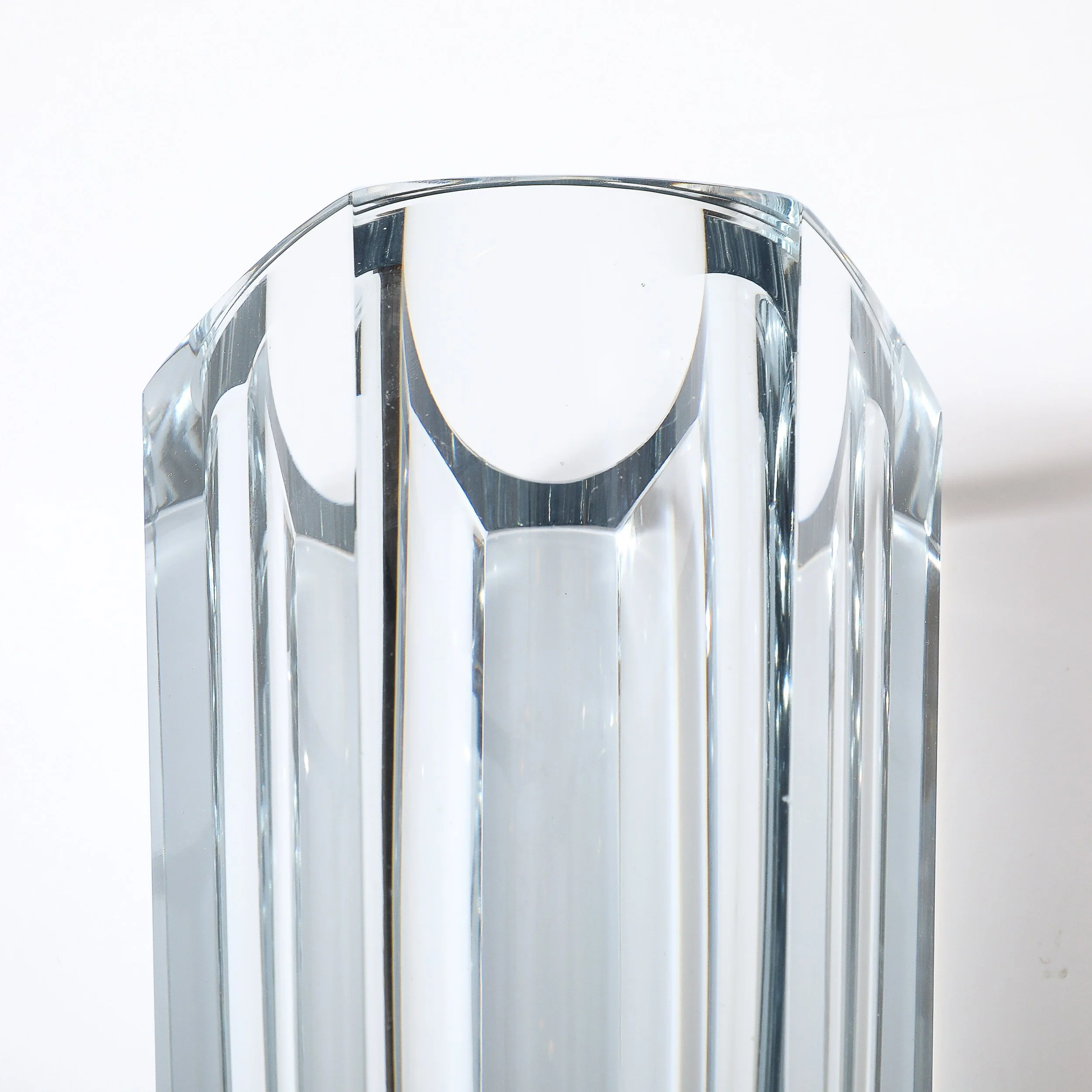 Mid-Century Modernist Strombergshyttan Swedish Faceted Crystal Vase — image 13