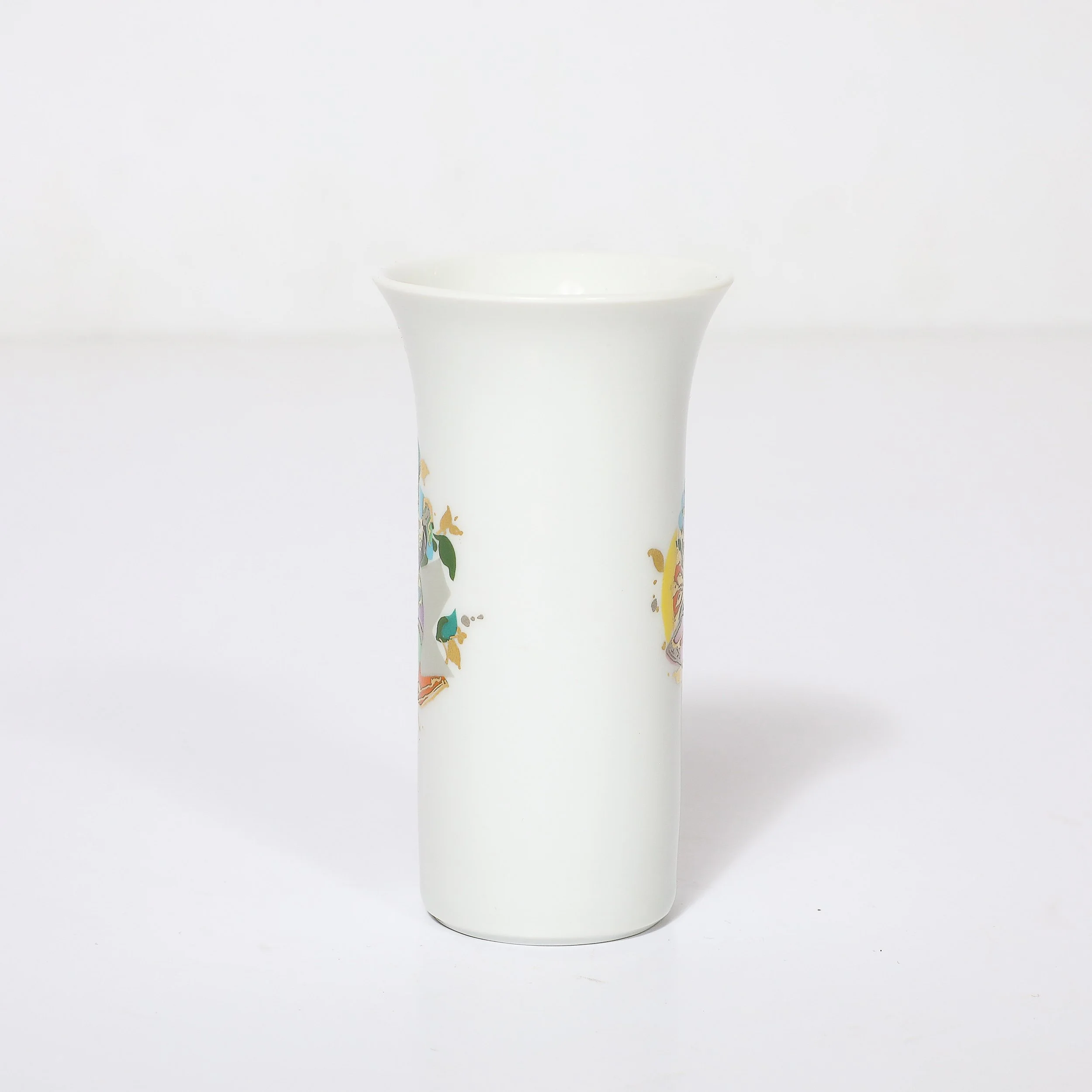 Mid-Century Porcelain Vase w/ 24kt Gold Overlay by Bjorn Wiinblad for Rosenthal — image 6