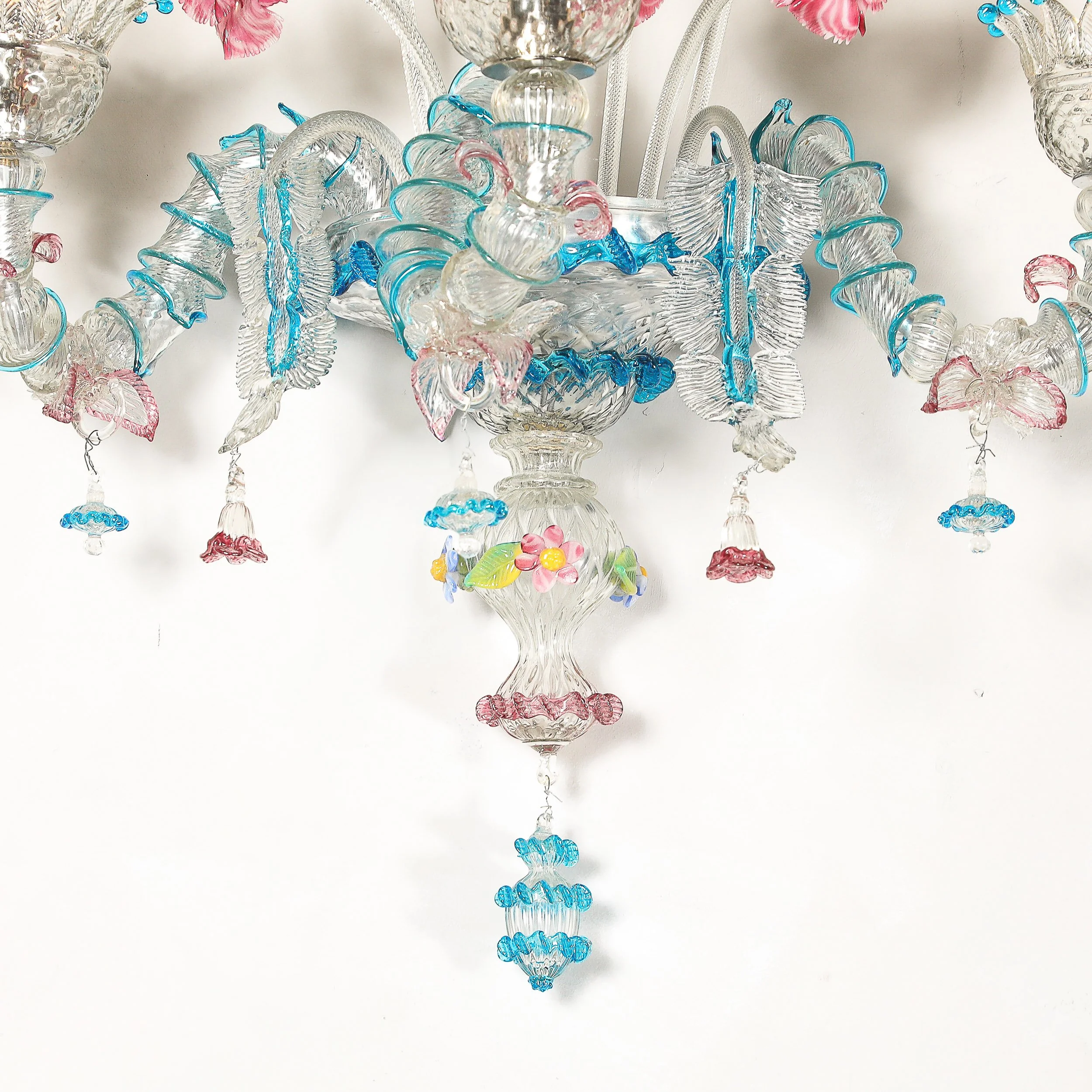 Pair of Mid-Century Hand-Blown Murano 3-Arm Classical Wall Sconces — image 6