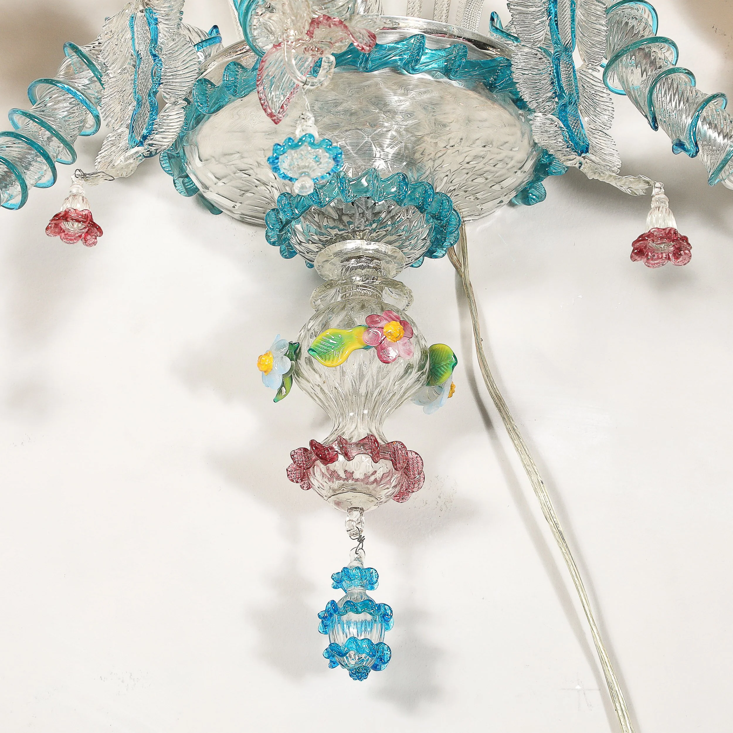 Pair of Mid-Century Hand-Blown Murano 3-Arm Classical Wall Sconces — image 10