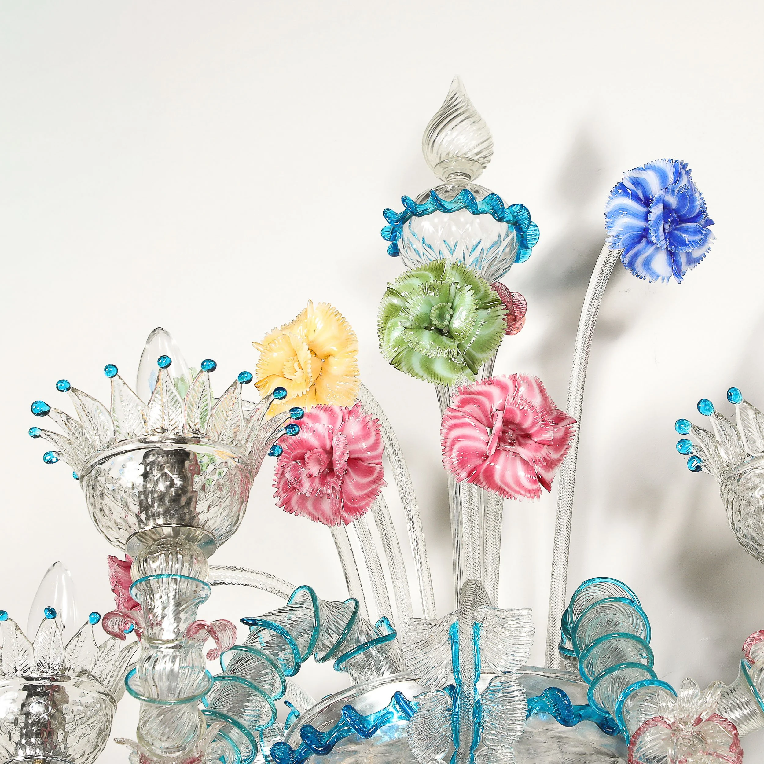 Pair of Mid-Century Hand-Blown Murano 3-Arm Classical Wall Sconces — image 18