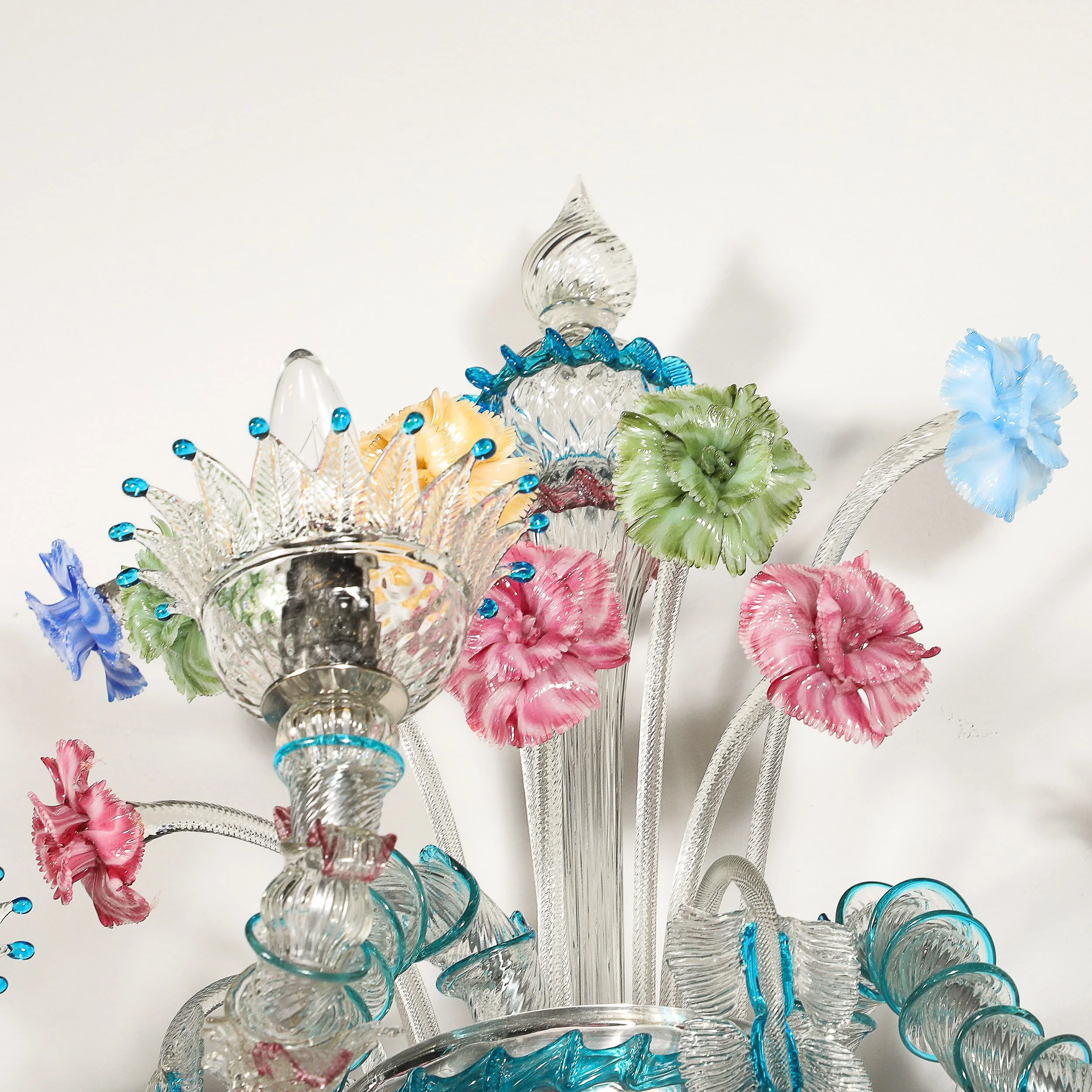 Pair of Mid-Century Hand-Blown Murano 3-Arm Classical Wall Sconces — image 19