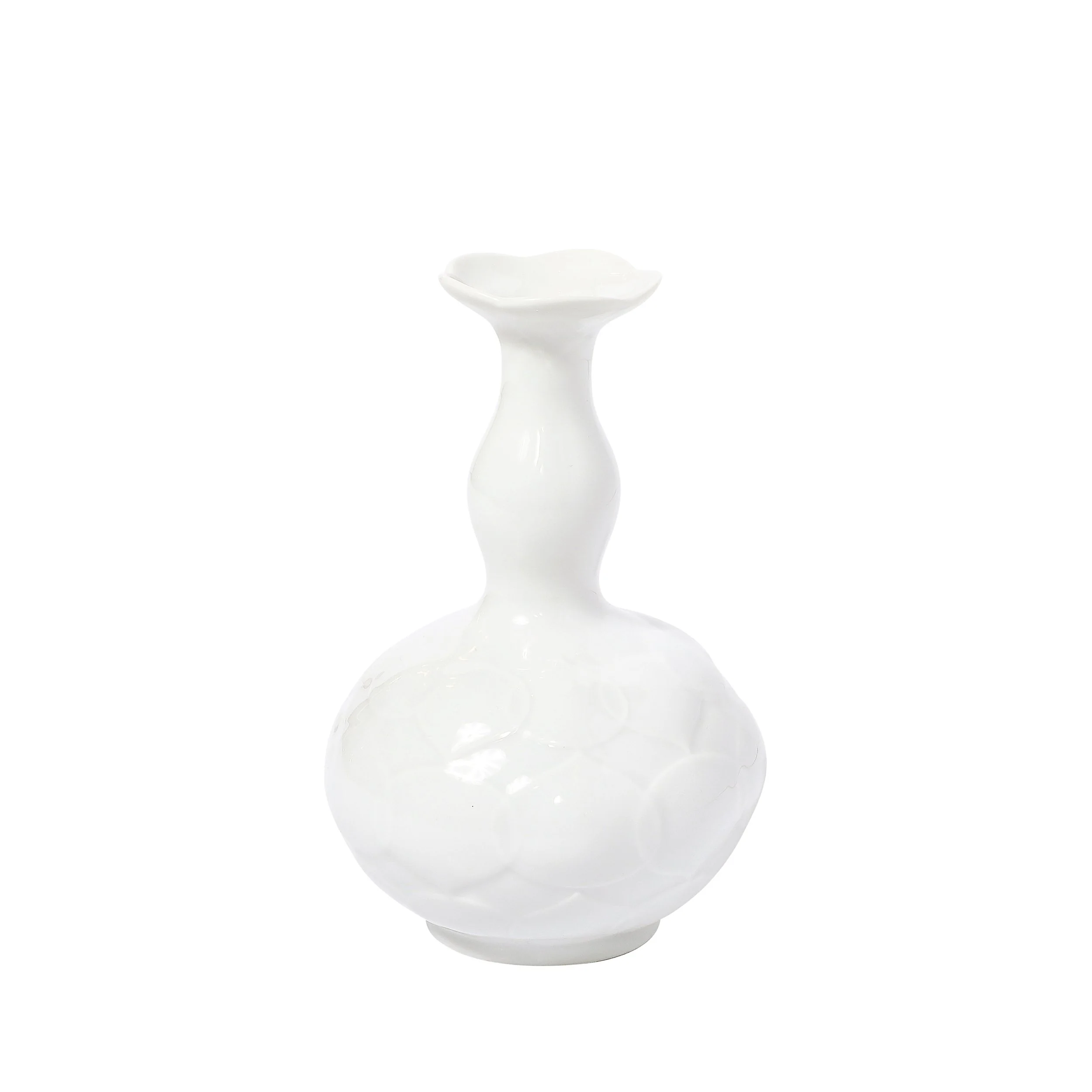 Mid-Century Stylized White Lotus Form Flower Porcelain Vase by Meissen — image 1
