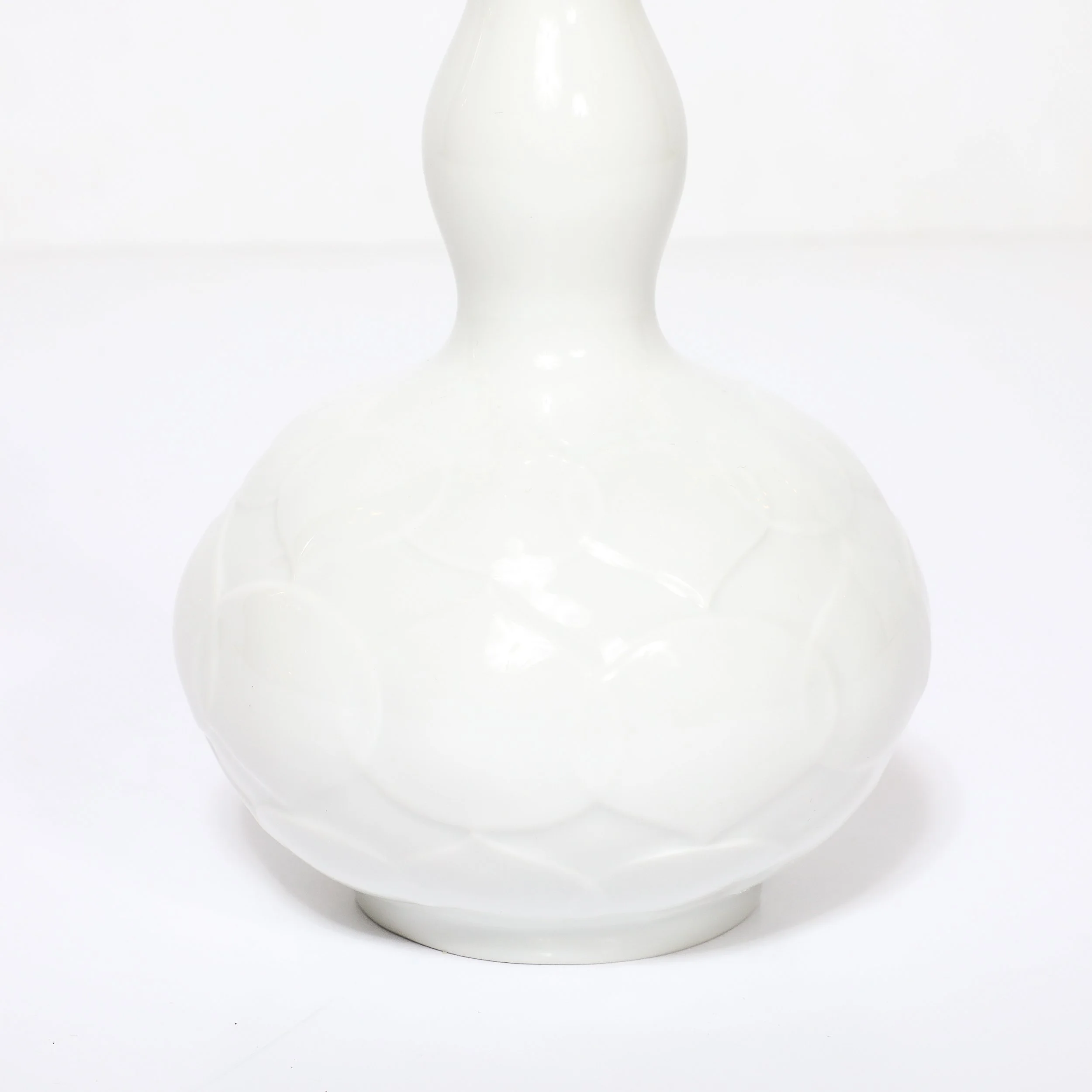 Mid-Century Stylized White Lotus Form Flower Porcelain Vase by Meissen — image 2