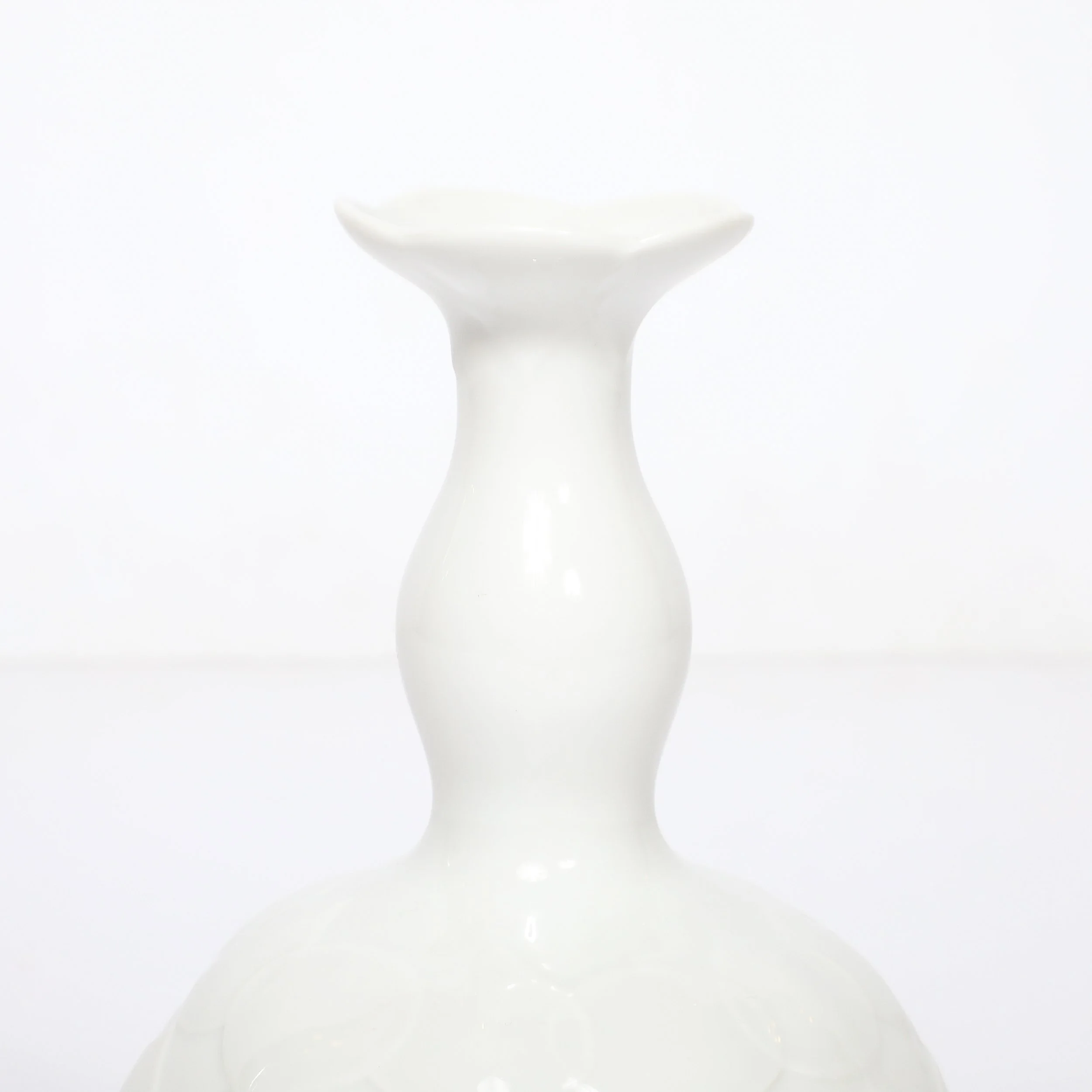 Mid-Century Stylized White Lotus Form Flower Porcelain Vase by Meissen — image 7