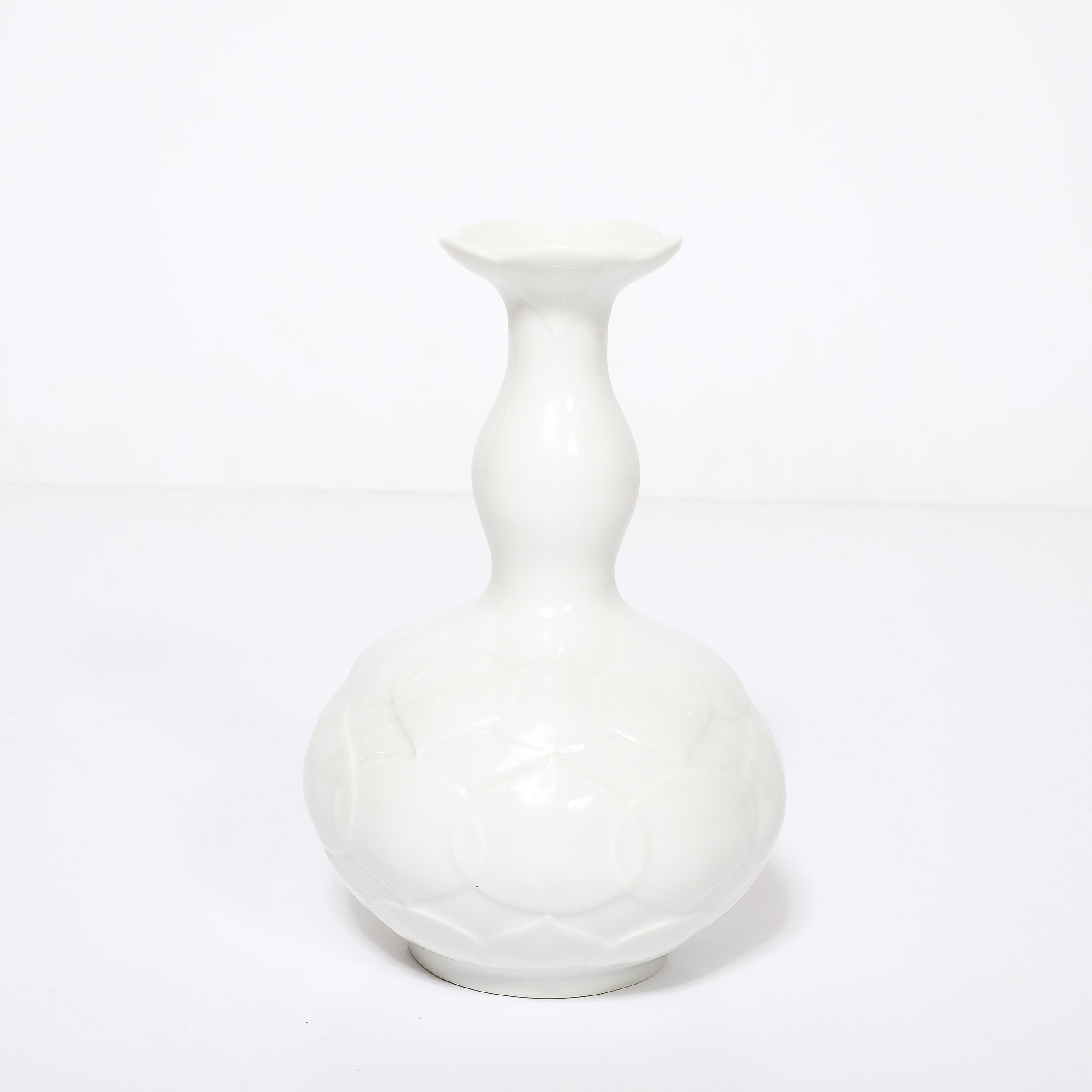 Mid-Century Stylized White Lotus Form Flower Porcelain Vase by Meissen — image 8