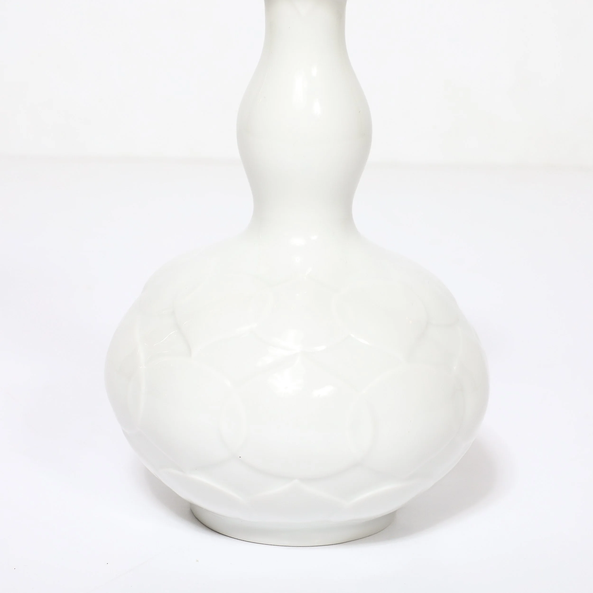 Mid-Century Stylized White Lotus Form Flower Porcelain Vase by Meissen — image 9