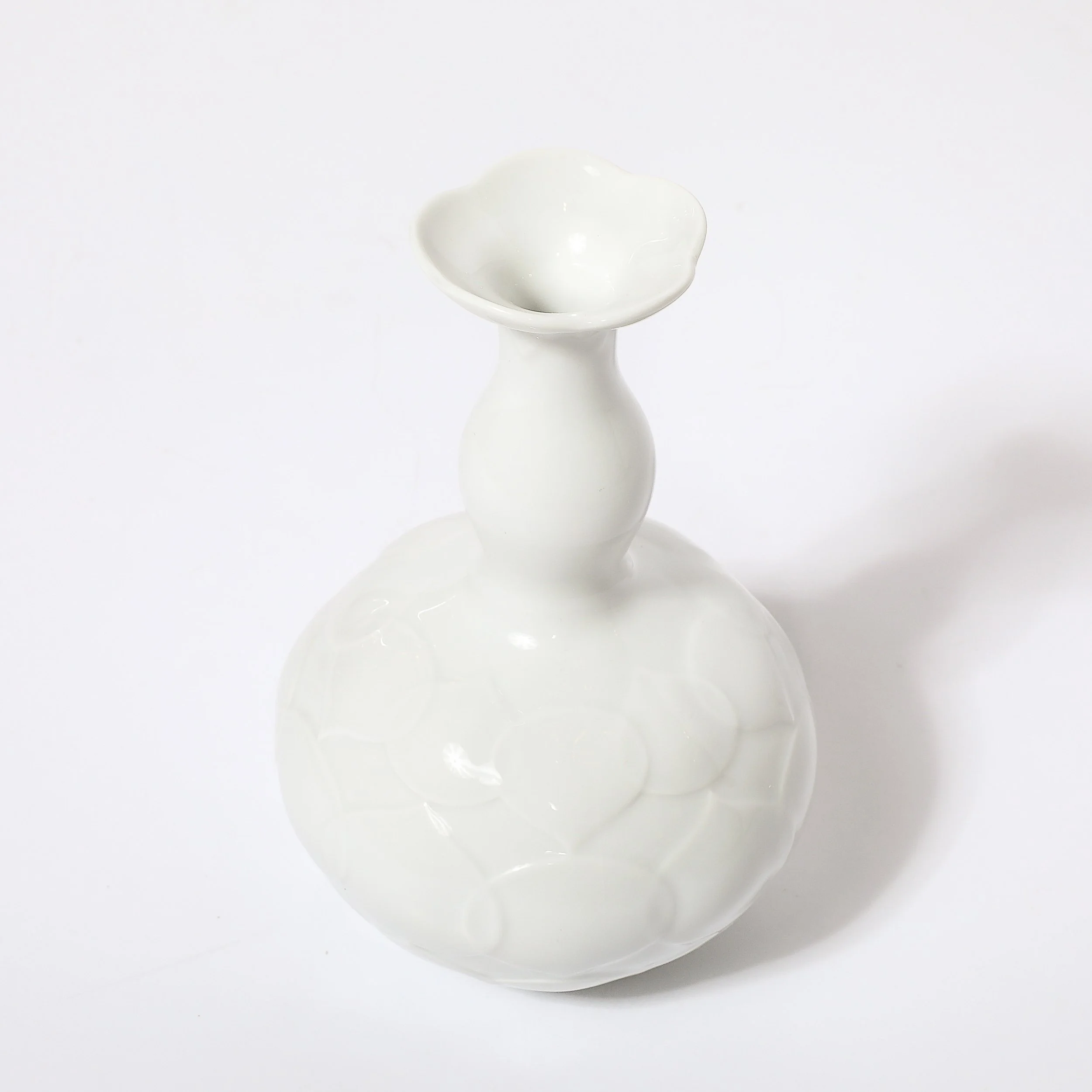 Mid-Century Stylized White Lotus Form Flower Porcelain Vase by Meissen — image 10